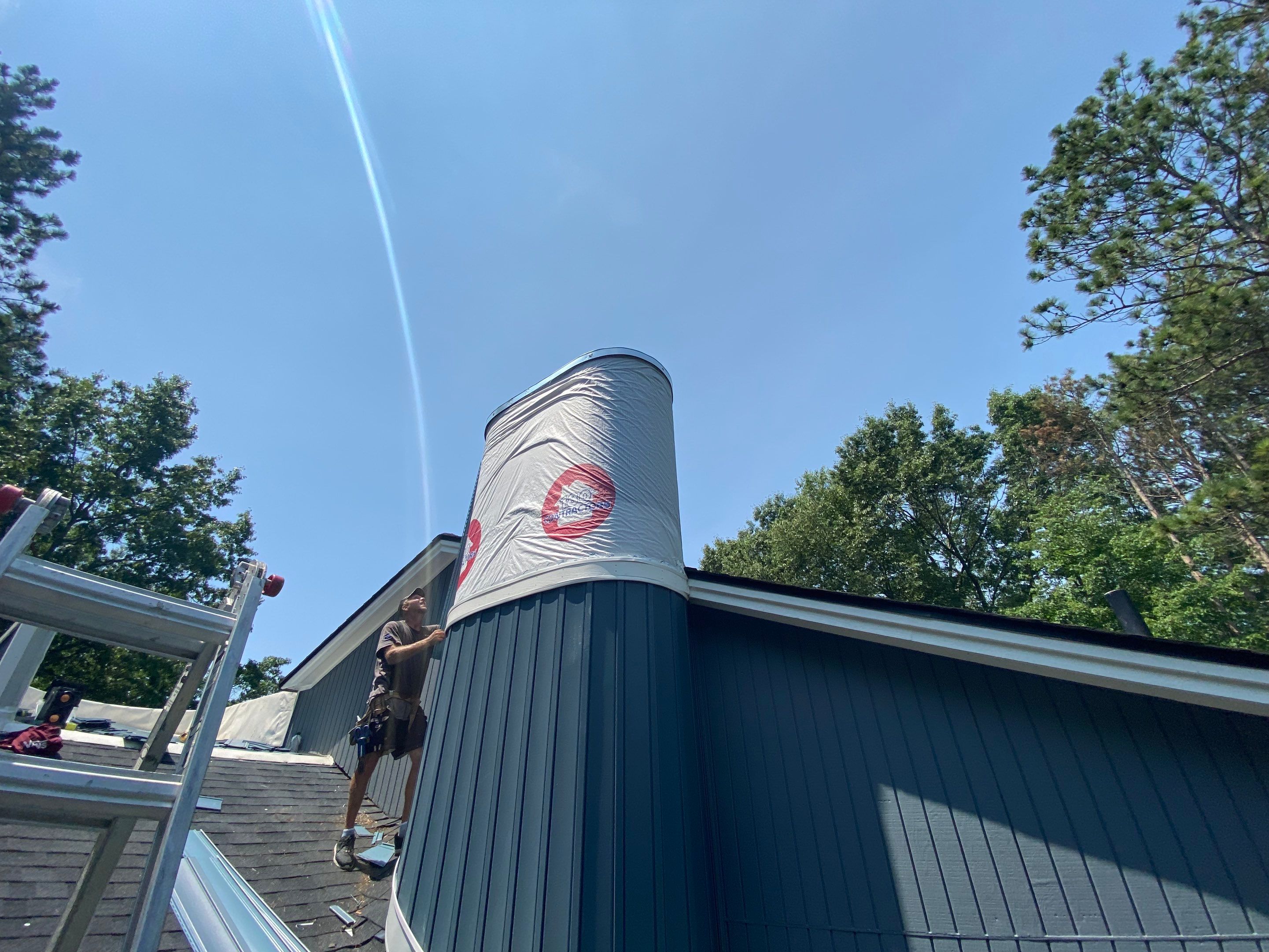 Siding Replacement using CertainTeed Board & Batten Pacific Blue by 180 Contractors