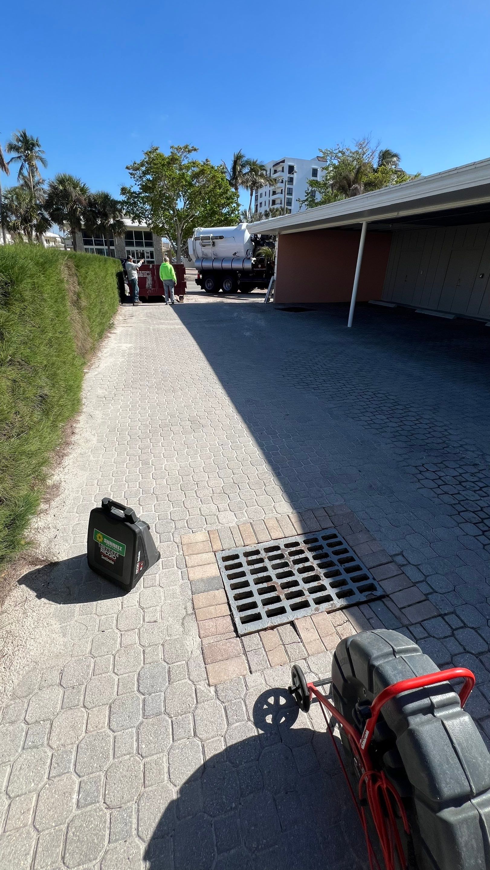 Catch Basin Cleaning After Hurricane Milton Naples Condo by APS Power & Water