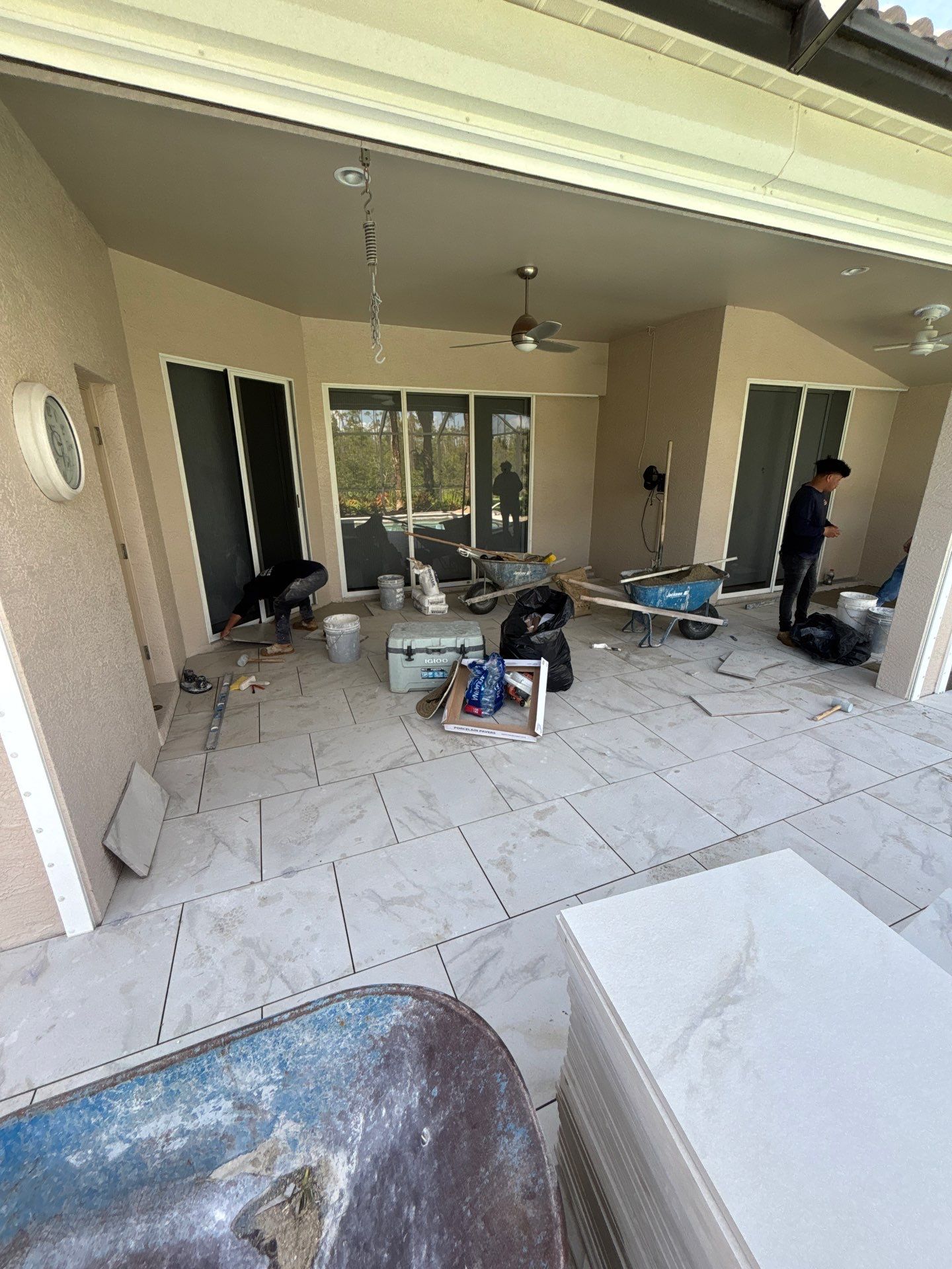 Porcelain Pool Deck - Colonial Country Club by Old Town Pavers Llc