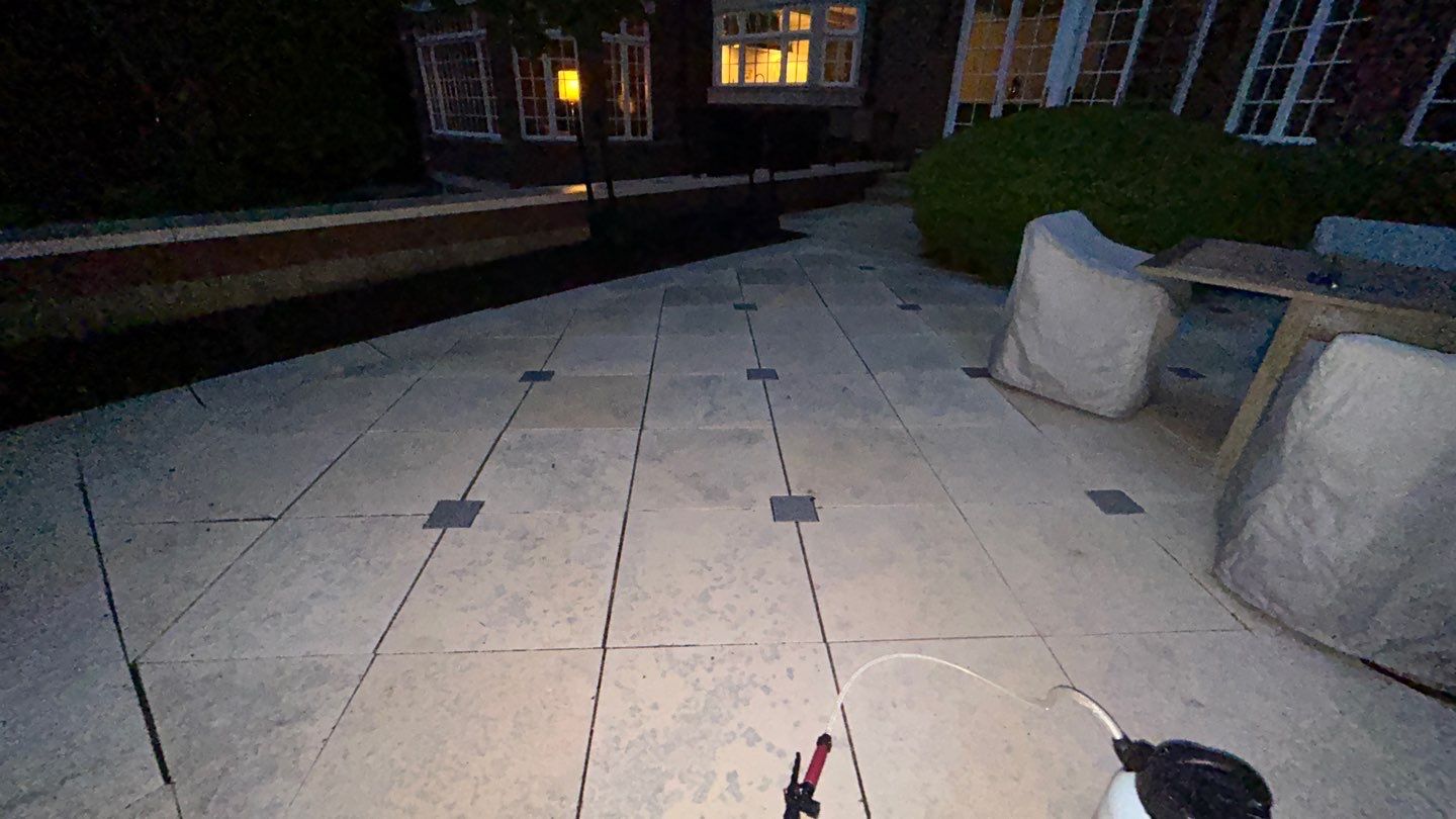 Brick paver clean, sand and seal.  using Algaecide, soft wash soap by Northern Power Washing LLC.