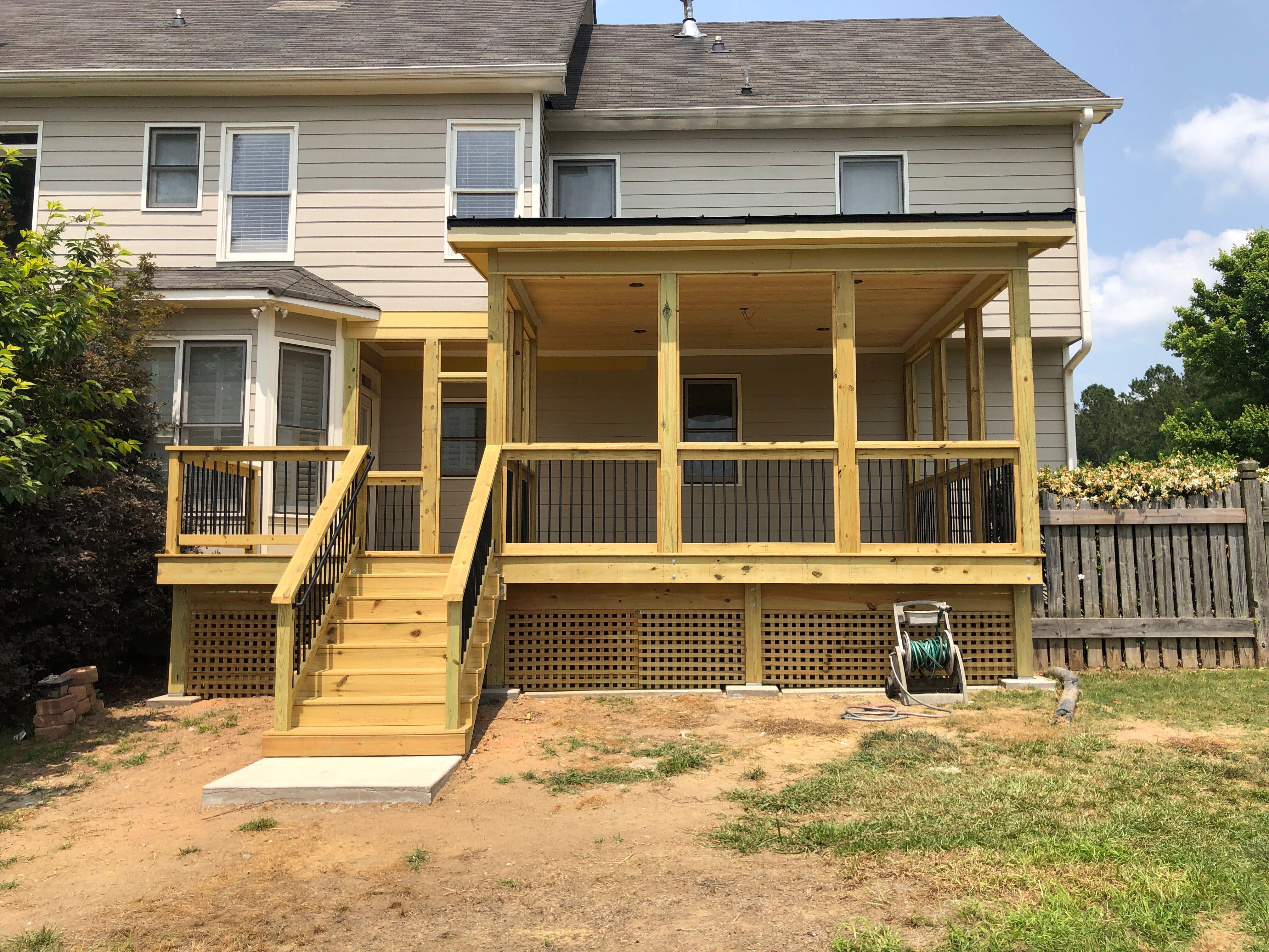 Screened-In Porch and Elevated Deck Construction in Acworth by Swift Home Renovations 