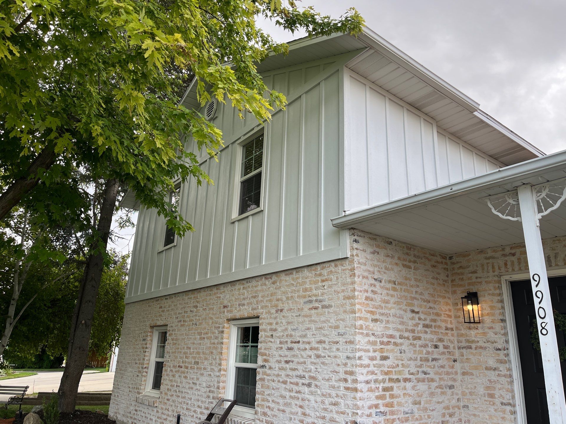 South Jordan | Crisp Board & Batten Accent | Arctic White by Ideal Siding Utah