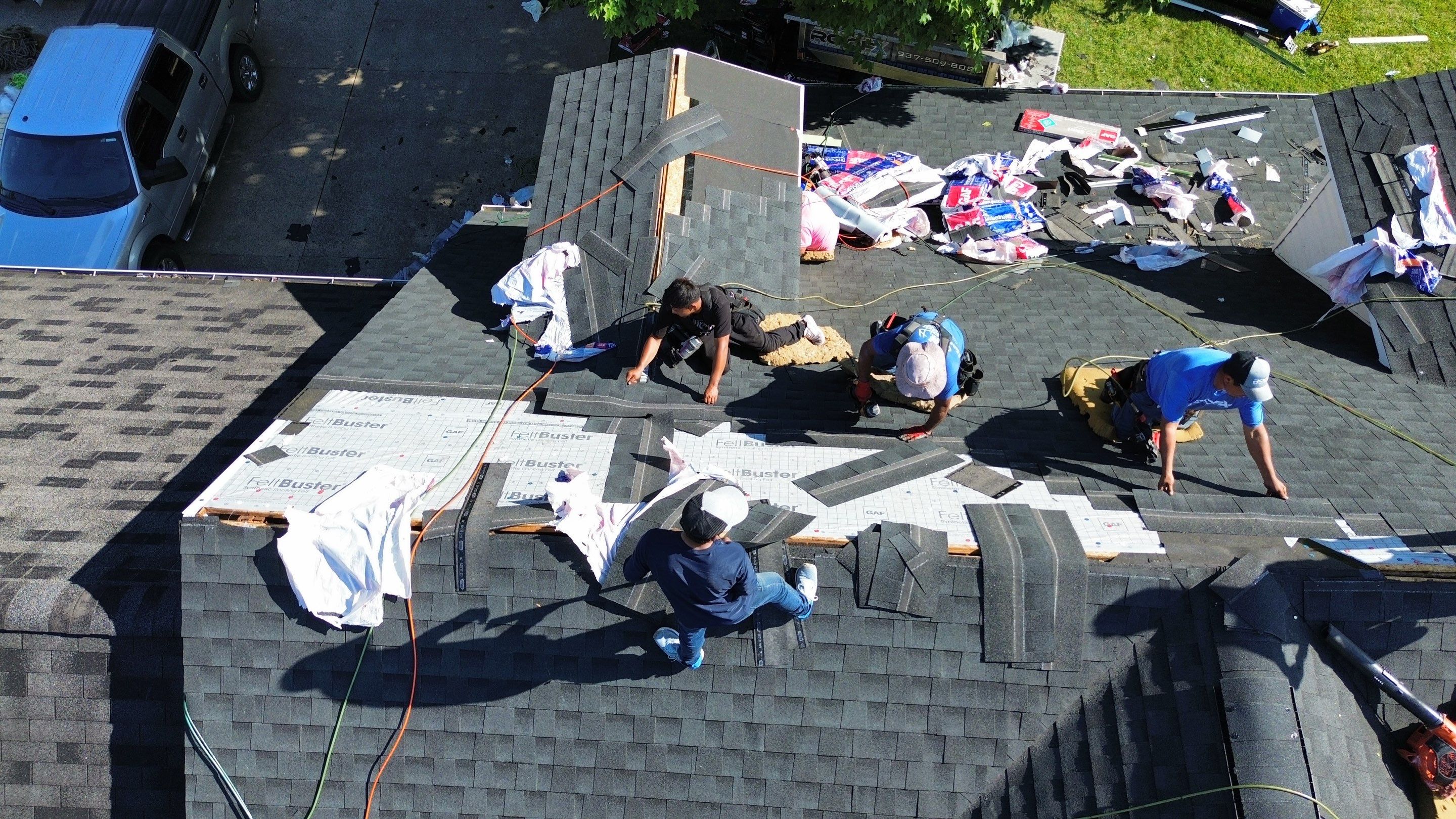 Residential Roofing Installation using Timberline HDZ Shingles - Charcoal by RoofX 