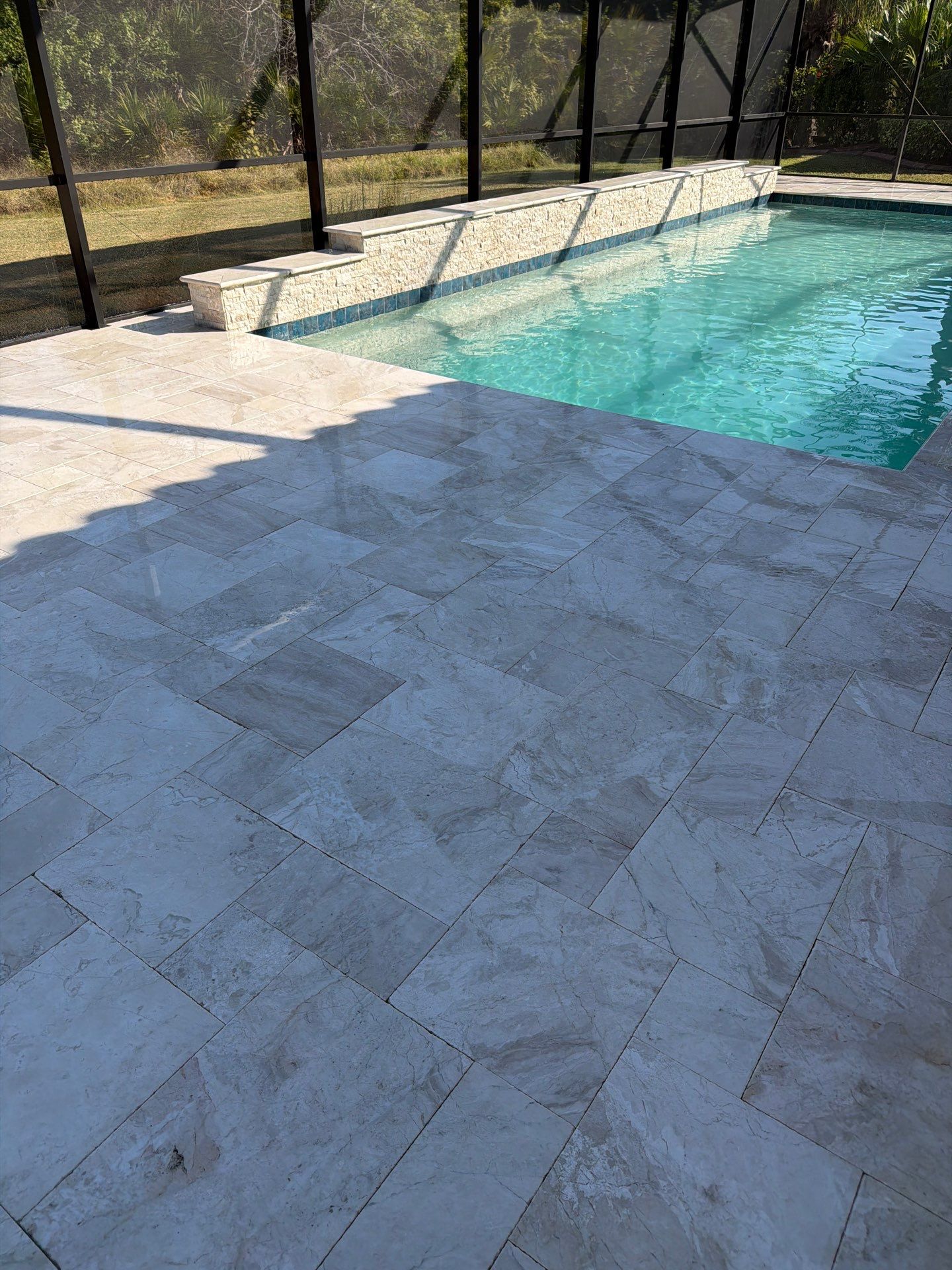 Travertine Paver Sealing Project in Sun City Center by Supreme Paver Experts