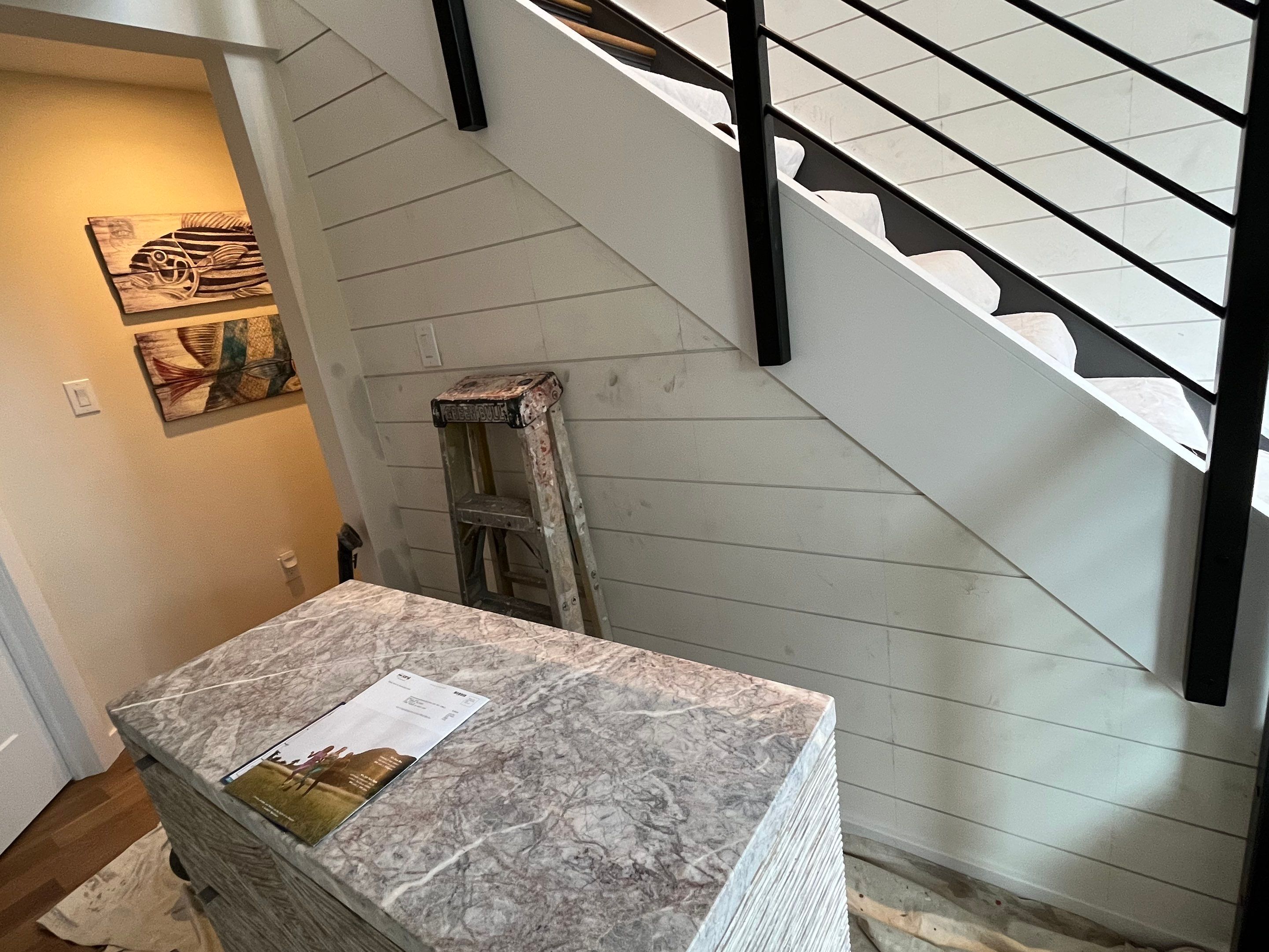 Shiplap Wall, Stairs Treads & Railings by FreshCoat Works LLC