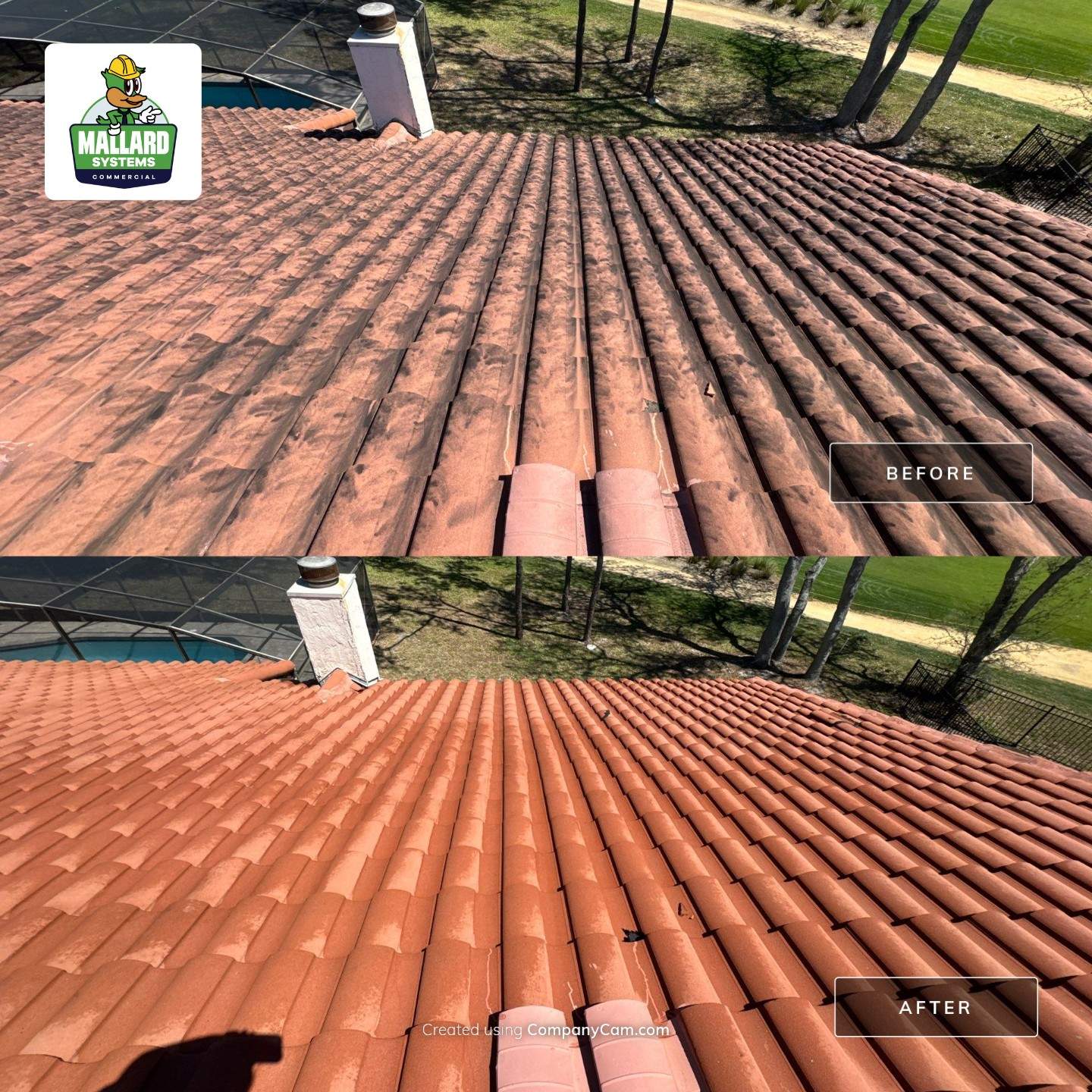 Barrel Tile Roof Cleaning by Mallard Systems
