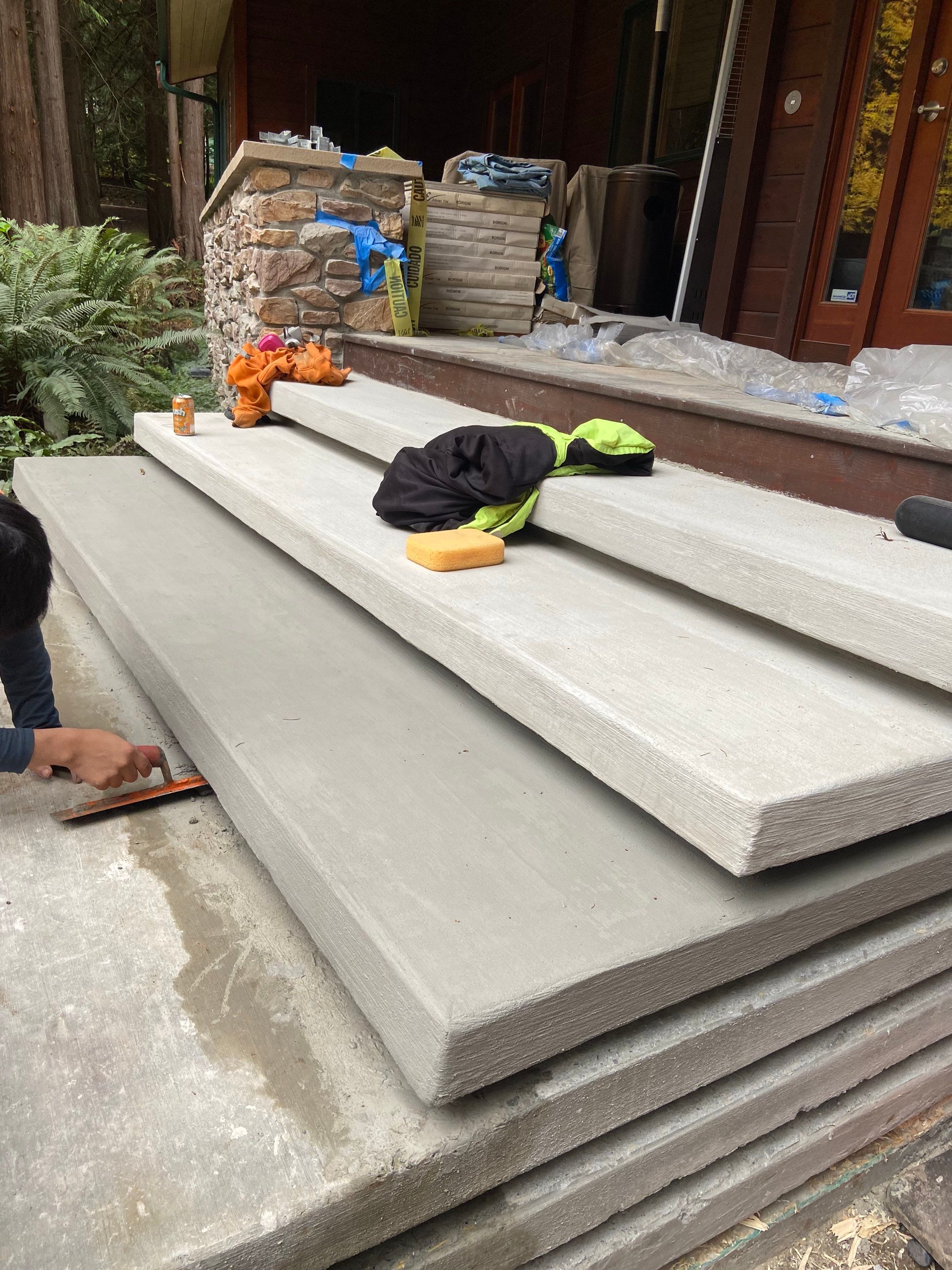 Pia | Custom Concrete Driveway, Walkway & Floating Steps by Jireh Asphalt & Concrete Inc 