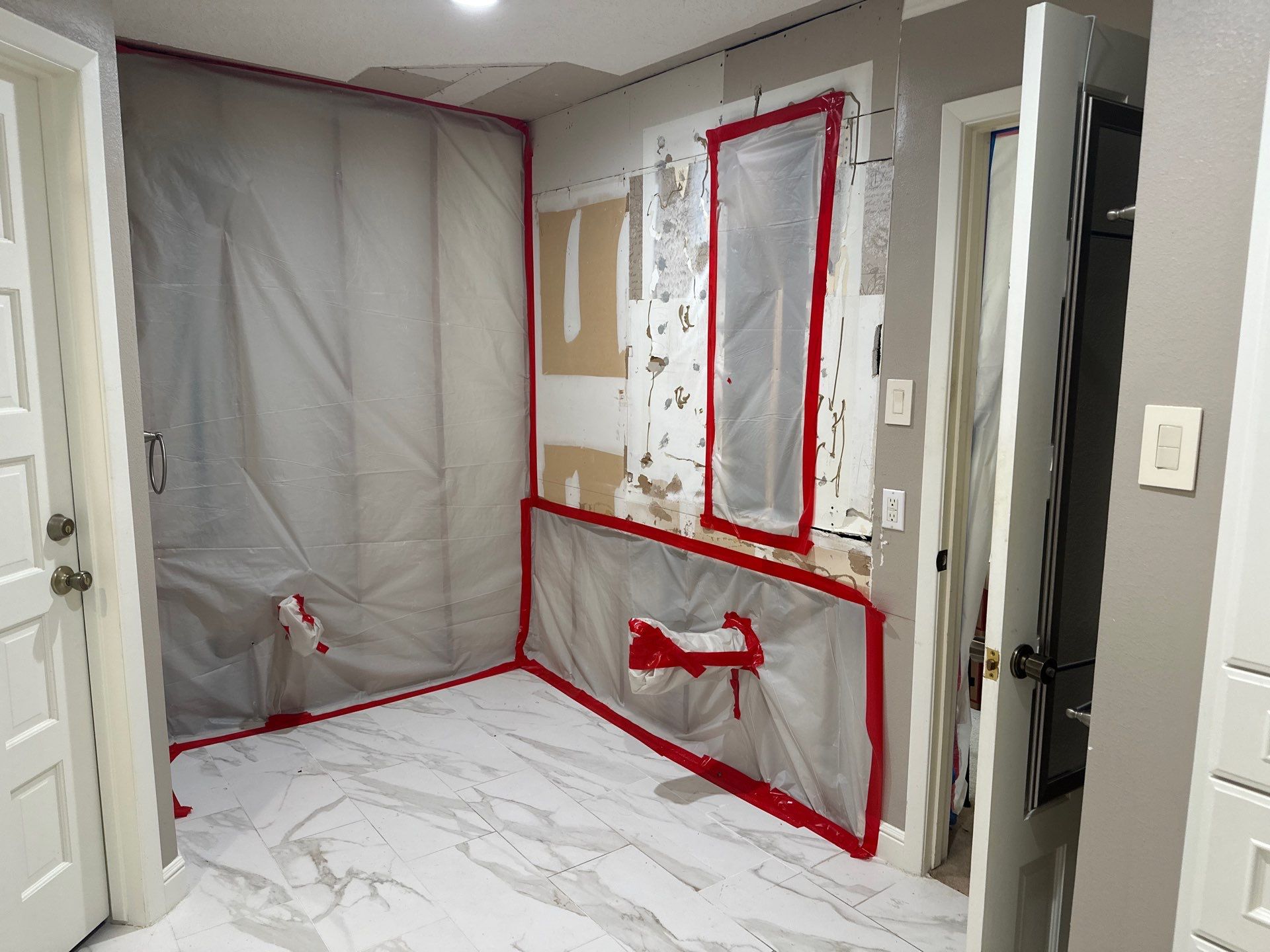 Bathroom Remodel with Water Mitigation Equipment | LT Contractors by L&T General Contractors and Restoration INC