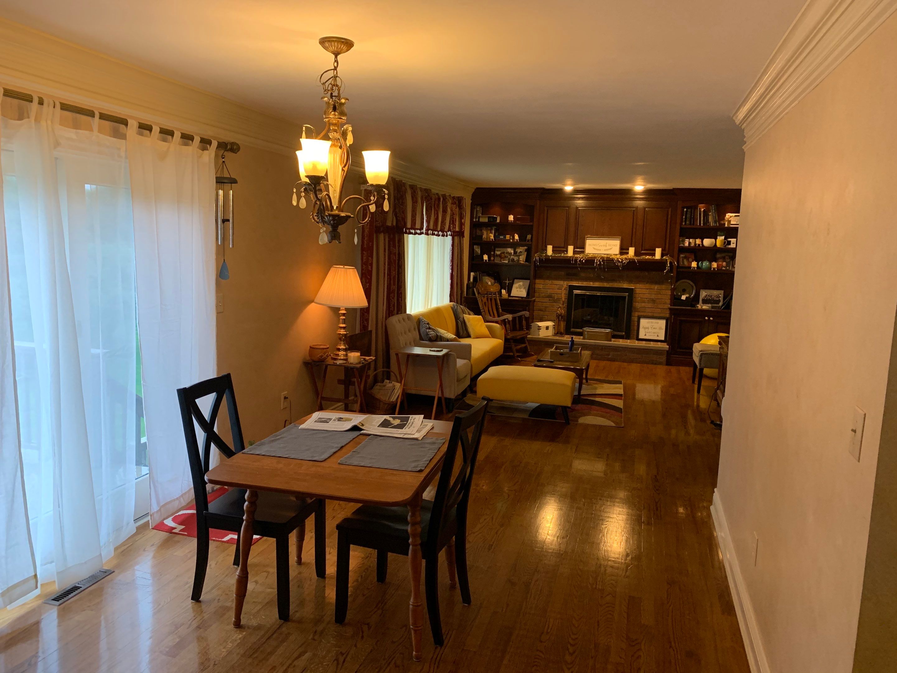 Fireplace/Mantle and Painting Stenciled Walls by Empire Painting Services, LLC