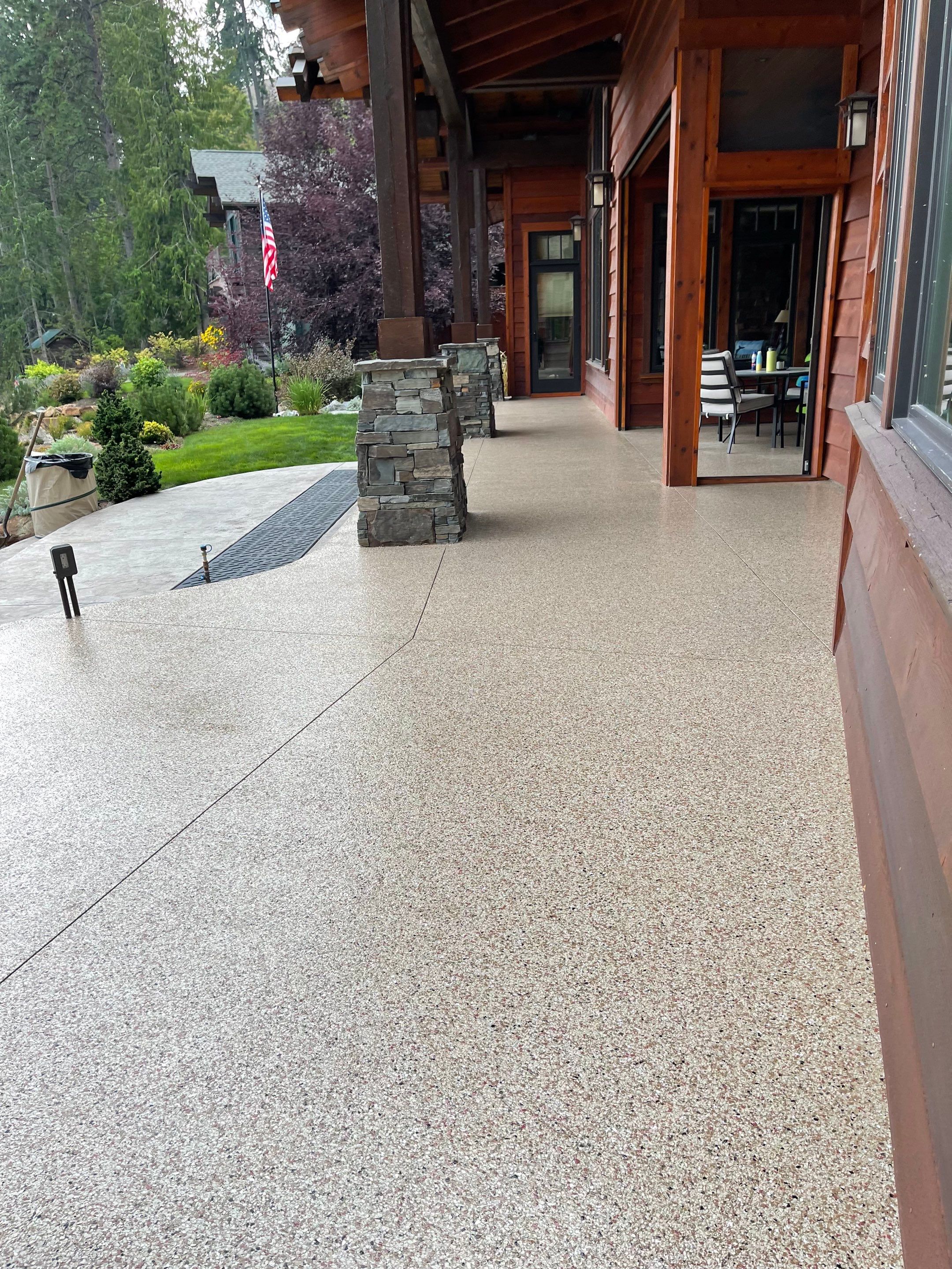 Patio and Walkway using Pecan and the Penntek Evolution Flooring System by Croc Coatings, LLC