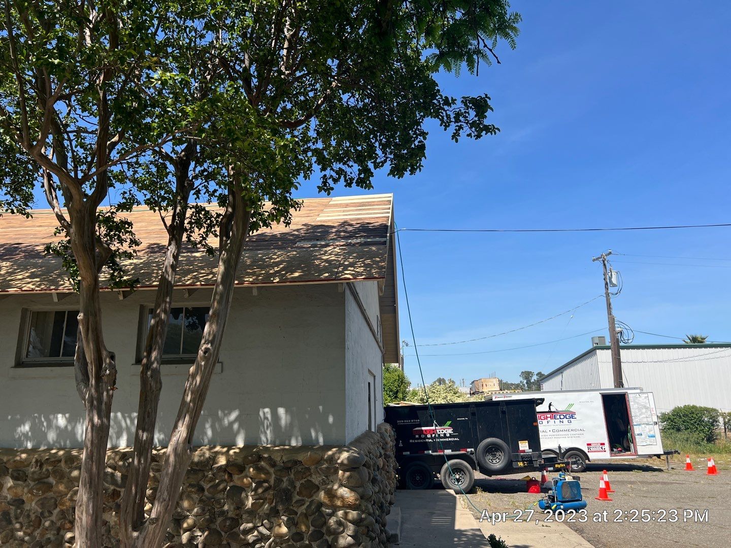 Certainteed Landmark Solaris shingle job at Merced Fairgrounds by Straight Edge Roofing Inc
