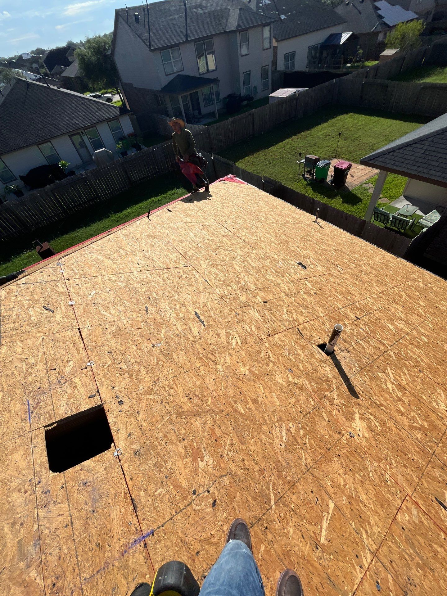 Reroof after Hurricane Beryl by Berry Good Roofing 