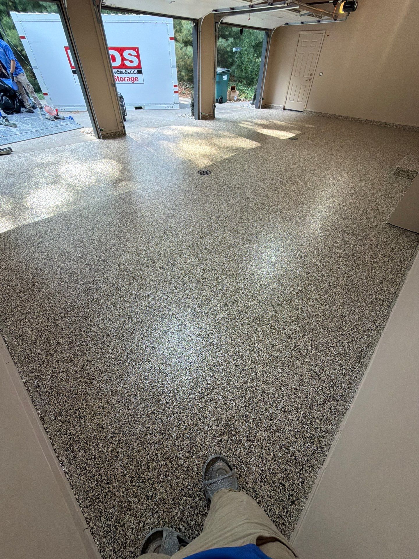 Multi-Colored Epoxy Flake Garage Floor Coating in Norton Shores by Gordon Painting