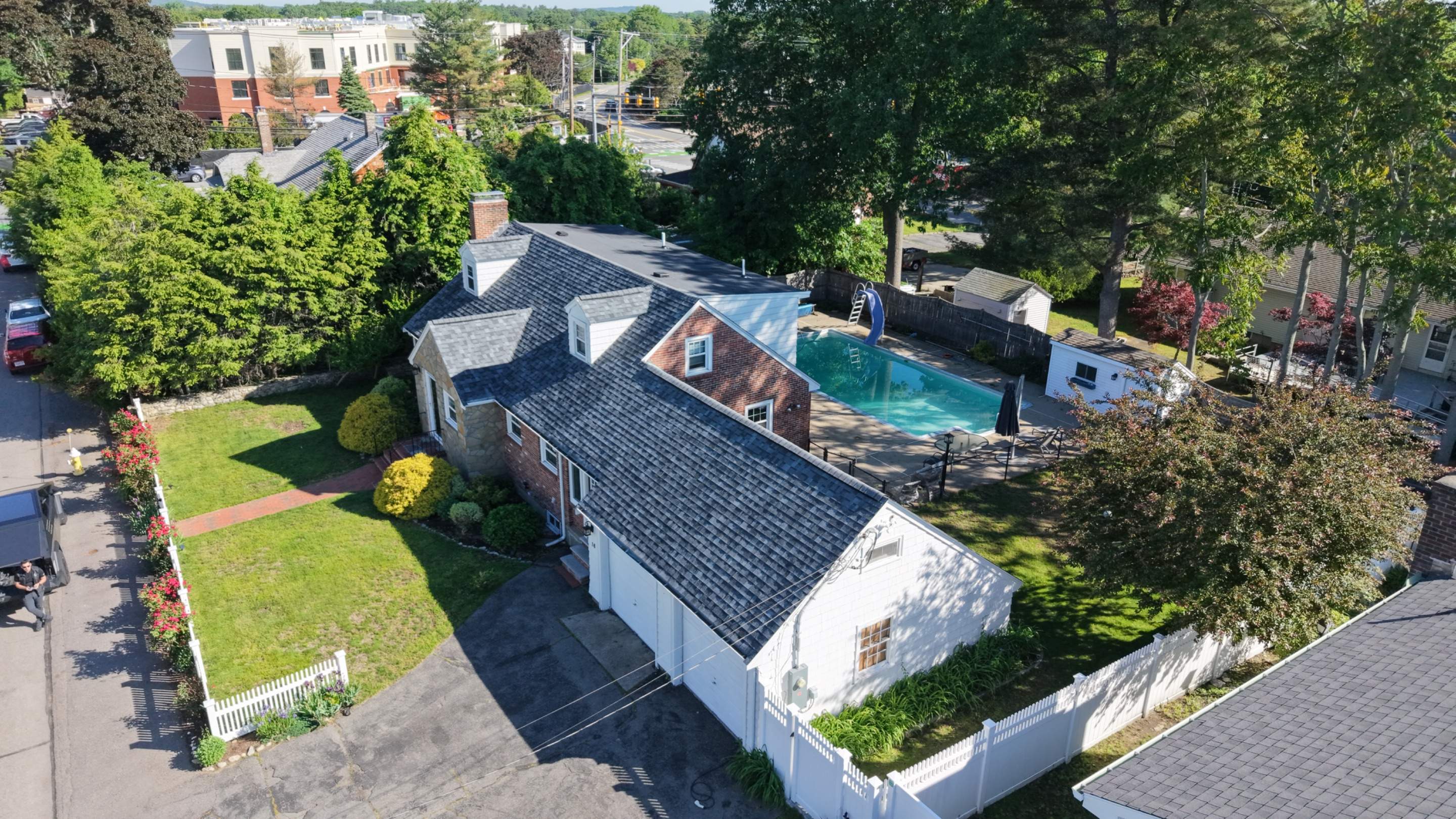 Full Roof Replacement in Needham, MA – Owens Corning Duration, Slatestone Gray by JOHNNYS PRO