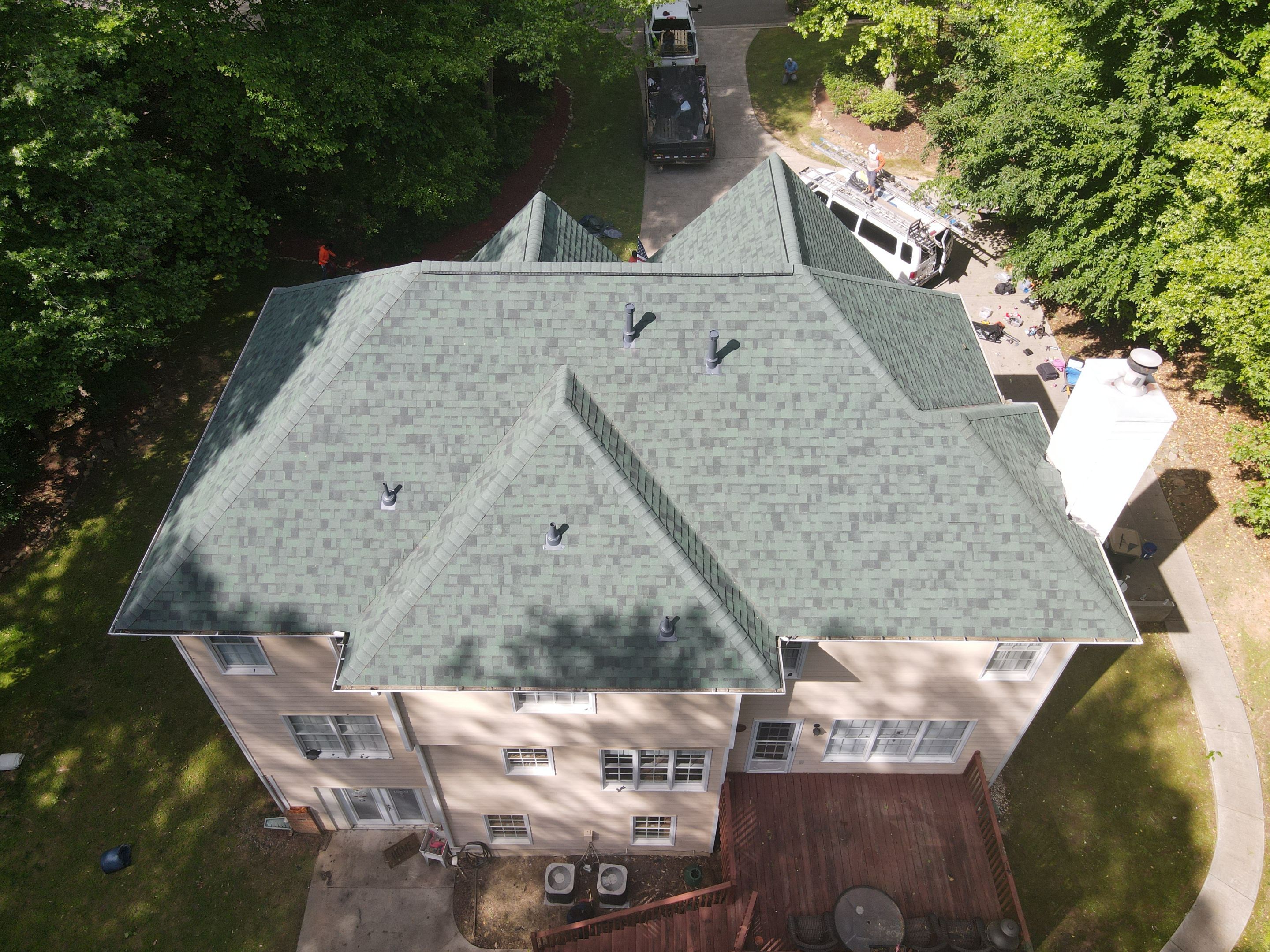 Residential Roofing Installation using Owens Corning Chateau Green  by Inspector Roofing and Restoration