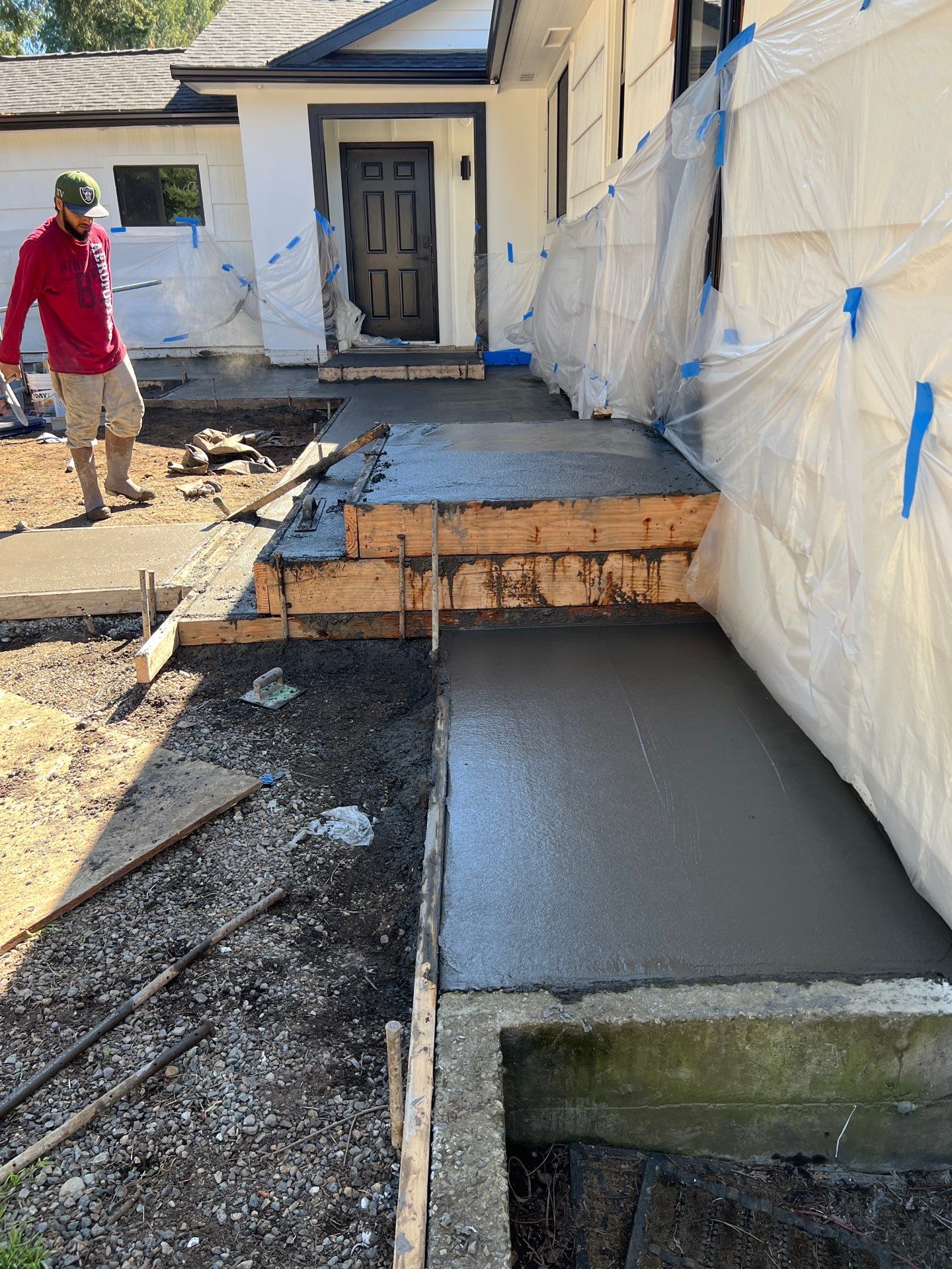 John | Concrete Backyard Walkway by Jireh Asphalt & Concrete Inc 