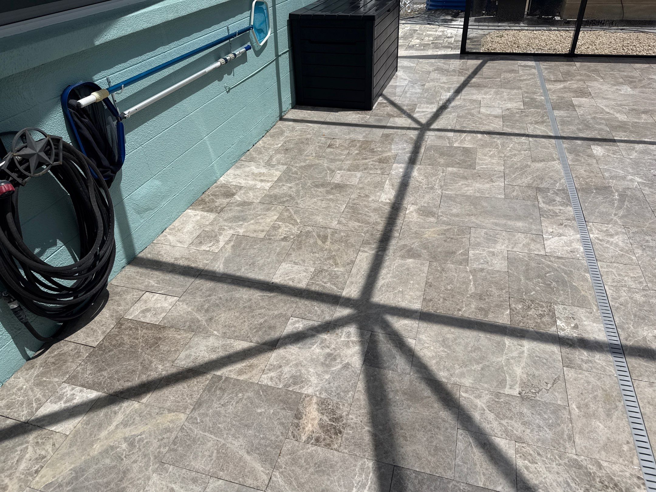 Travertine Pool Deck, Lanai & Screen Enclosure Cleaning Near Manatee River | Bradenton, FL by Sunshine AquaWash