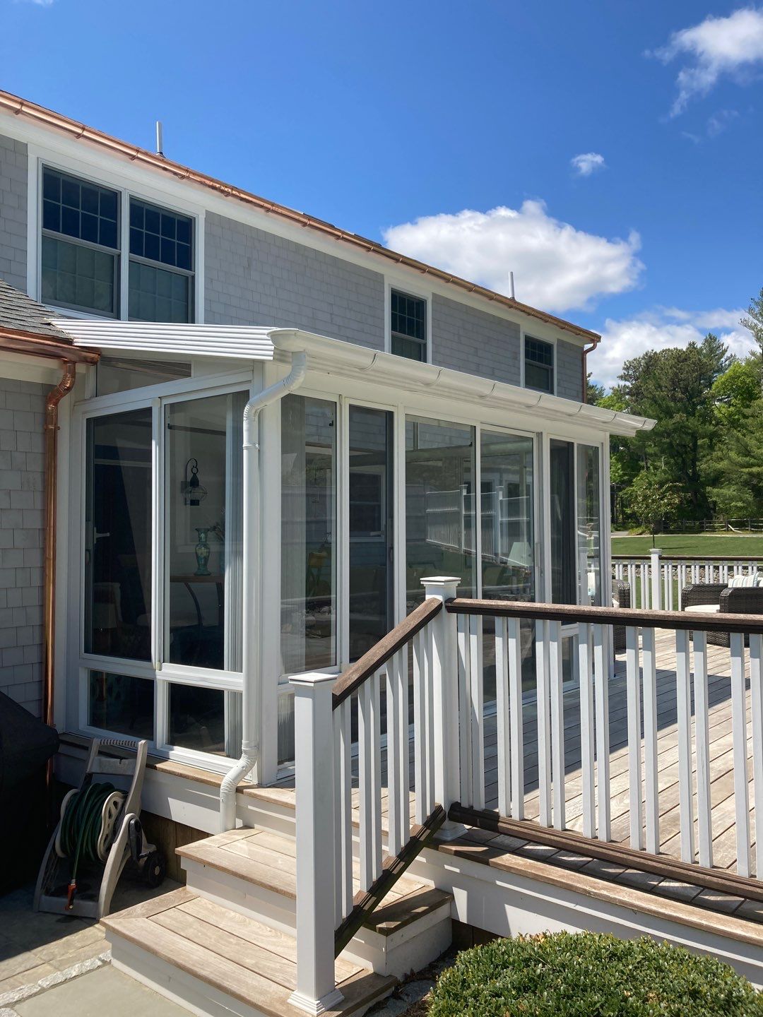 Gutter Installation using 6" Half Round Copper Gutter in Wareham, MA by Gutter Pro Enterprises