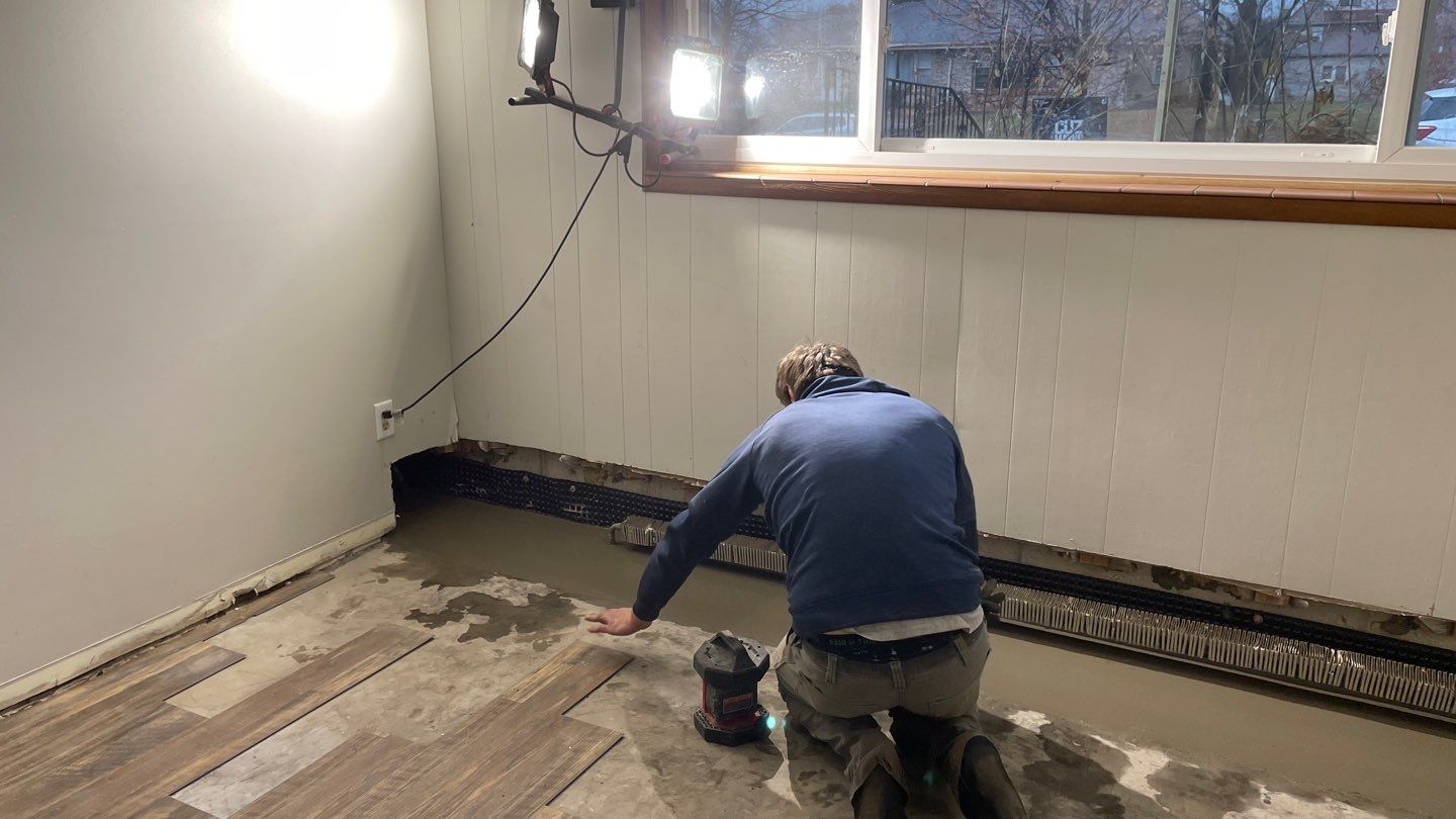 Drain tile and sump pump for George by Waterproofing Northeast