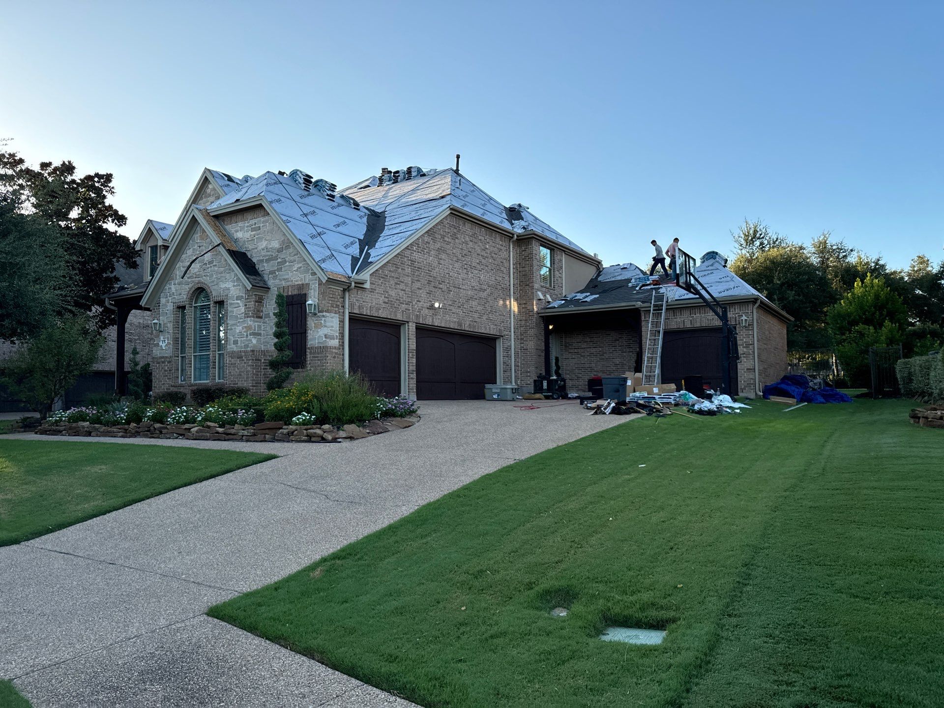 Residential Roofing Installation using IKO, Cambridge in Weathered Wood by Oakwood Roofing and Construction, LLC
