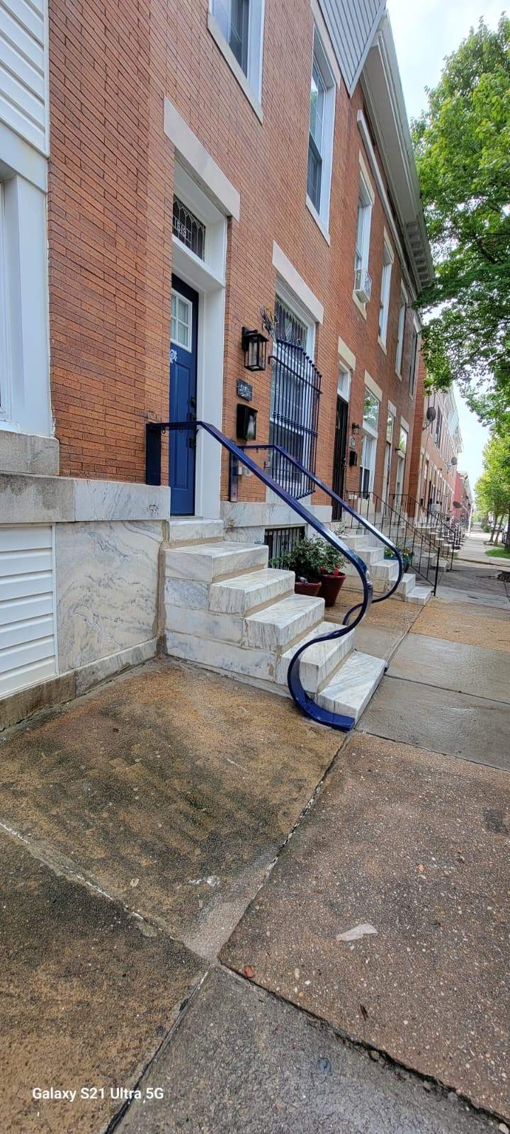 Custom "S" Shape Stair Handrails – Entryway Transformation – Baltimore, MD by Capitol Iron Works