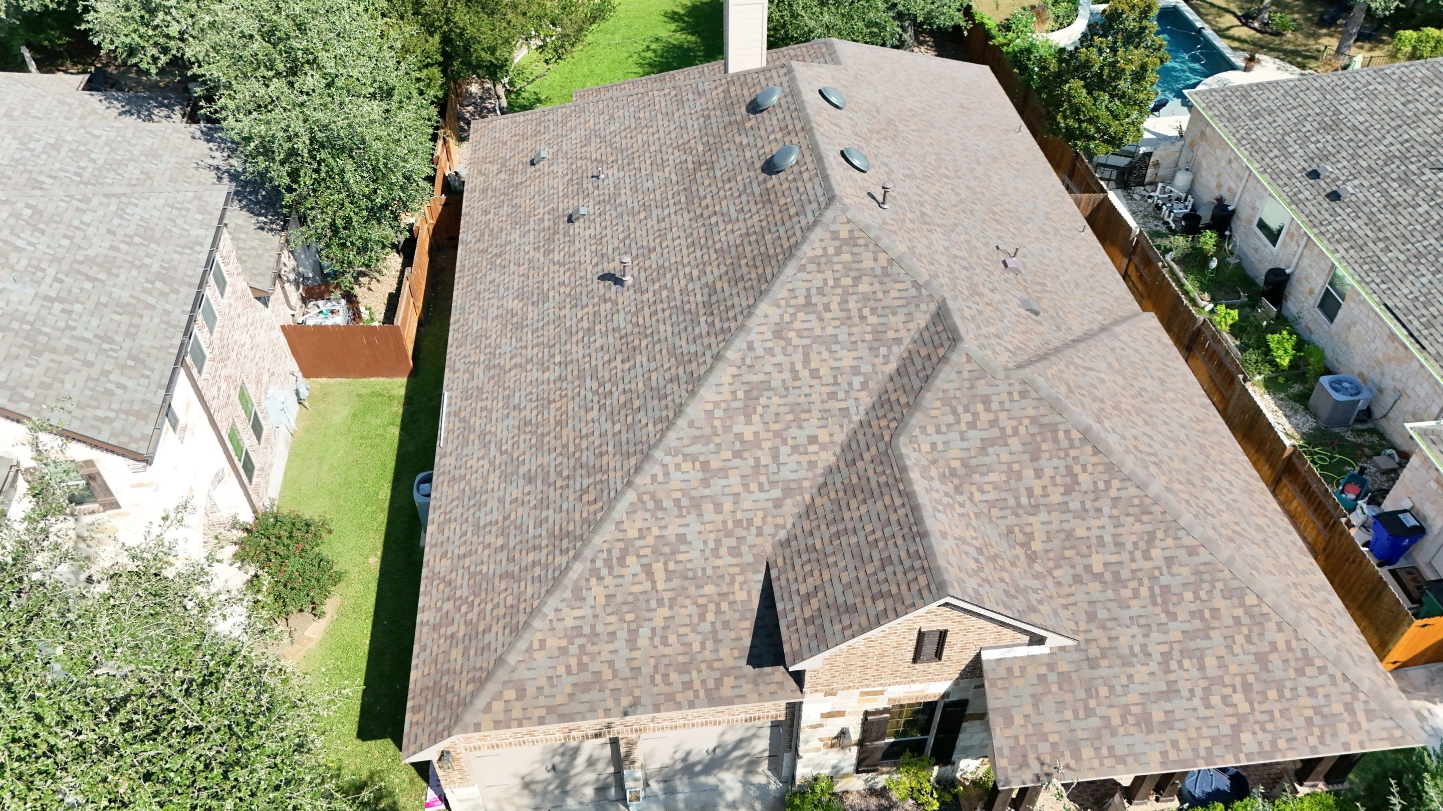 Residential Roof Replacement using Owens Corning - Duration - Teak by Action Exteriors Austin