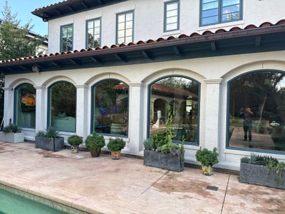 Bellaire Stucco Challenge: Color and Finish Repaired to Client Satisfaction.