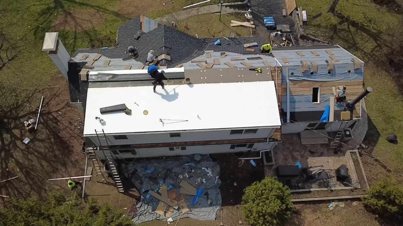 A gorgeous new roof to start on rebuilding the life in this home.  by Level Up Roofing and Restoration Services LLC