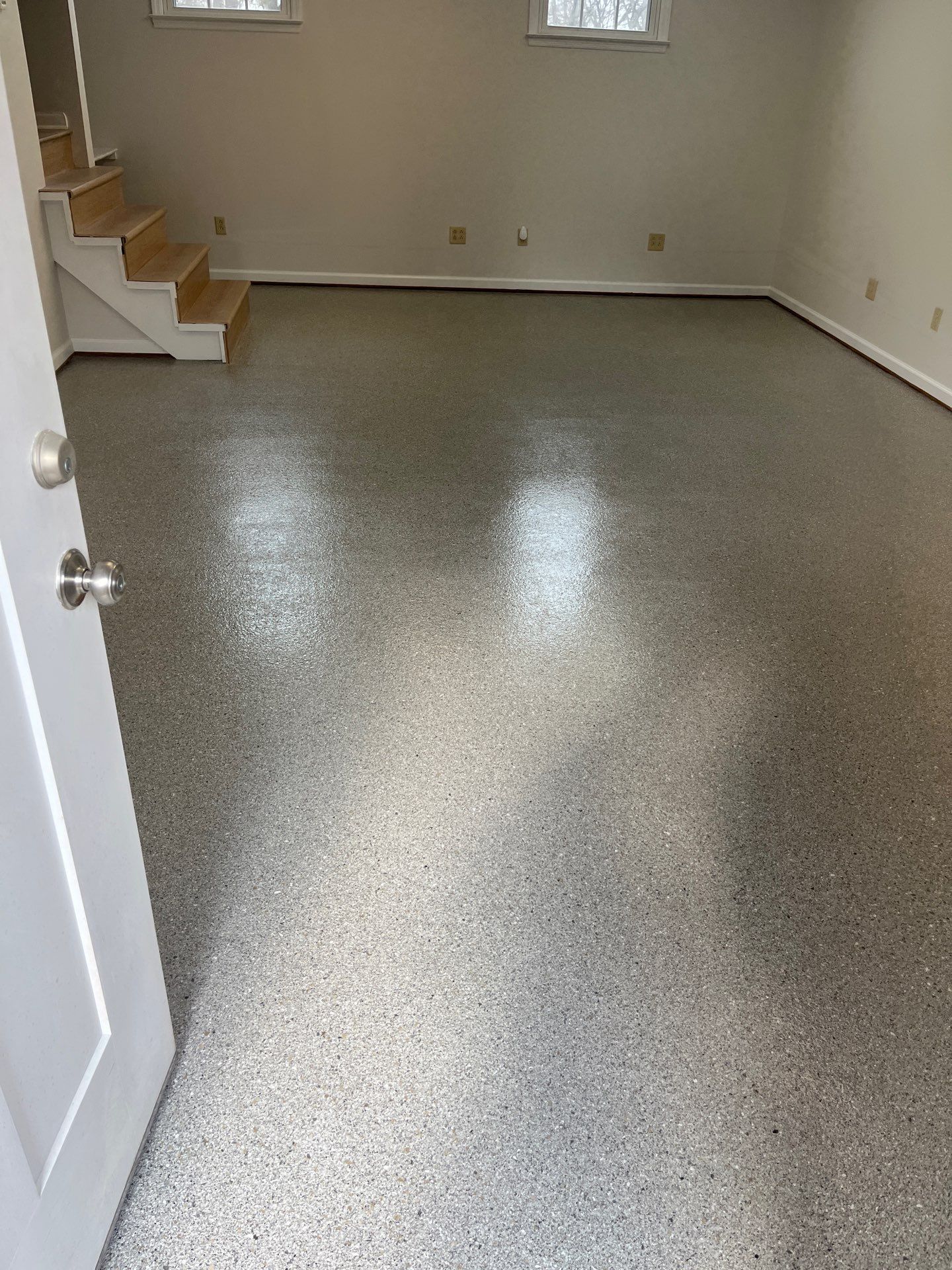 Basement Floor Coating using Quartzite by My Garage Floor Guys