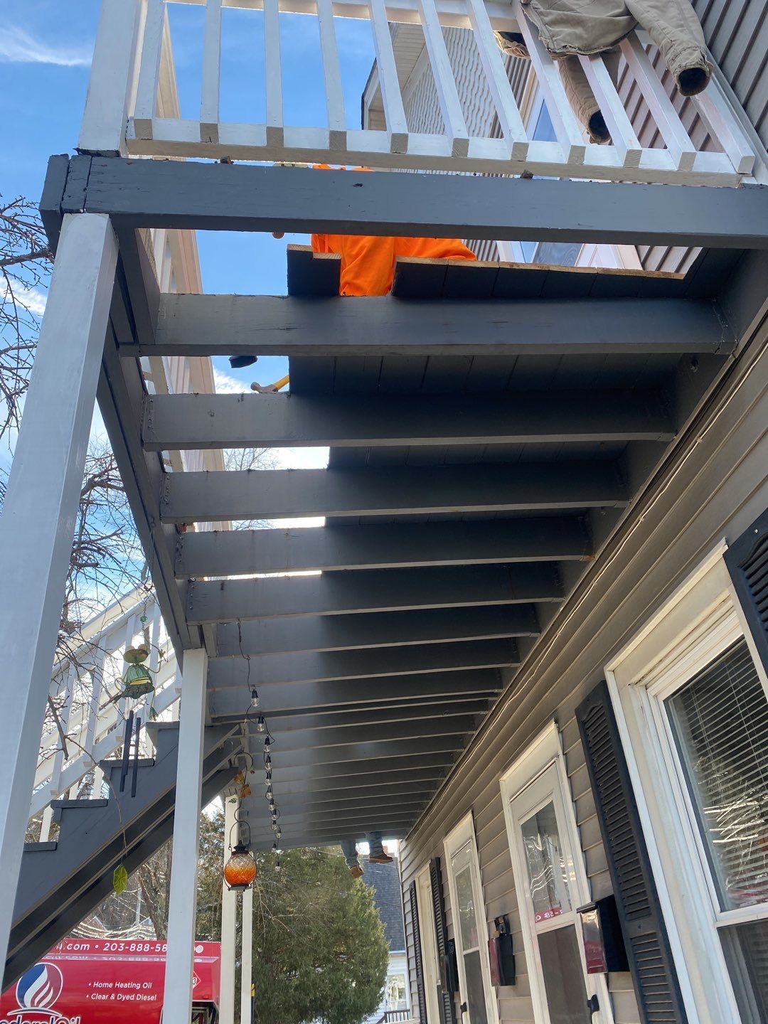 Deck Installation using Pressure treated railing by A Plus Exterior