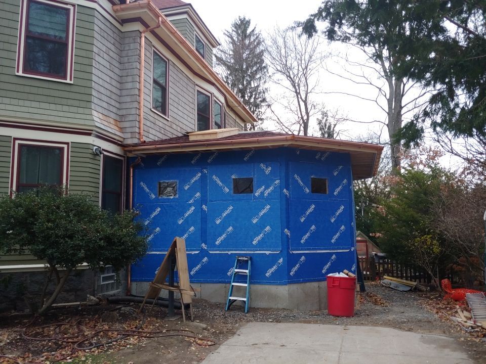 Gutter Installation using 6" Half Round Copper Gutter in West Roxbury by Gutter Pro Enterprises