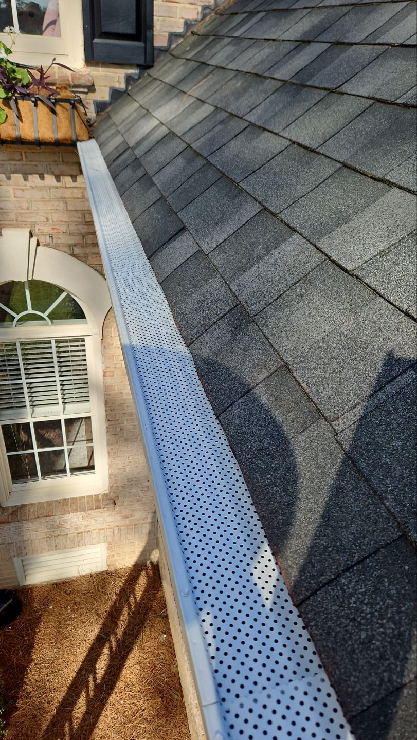 Roof Repair with PermaBoots, Gutter Installation, Cleaning, using 6" Seamless Gutters and Leaf Filter Guards by Indigo State Roofing