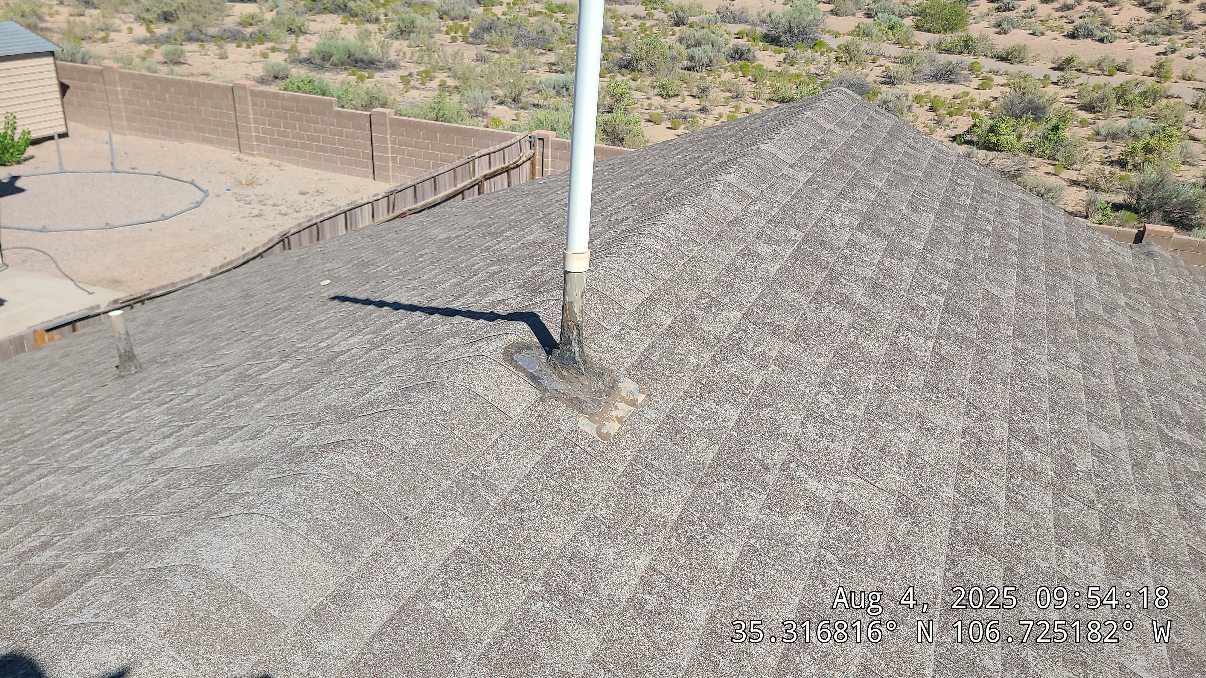 Owens Corning Brownwood Duration shingle roof replacement in Rio Rancho by Doyle Roof Masters Inc