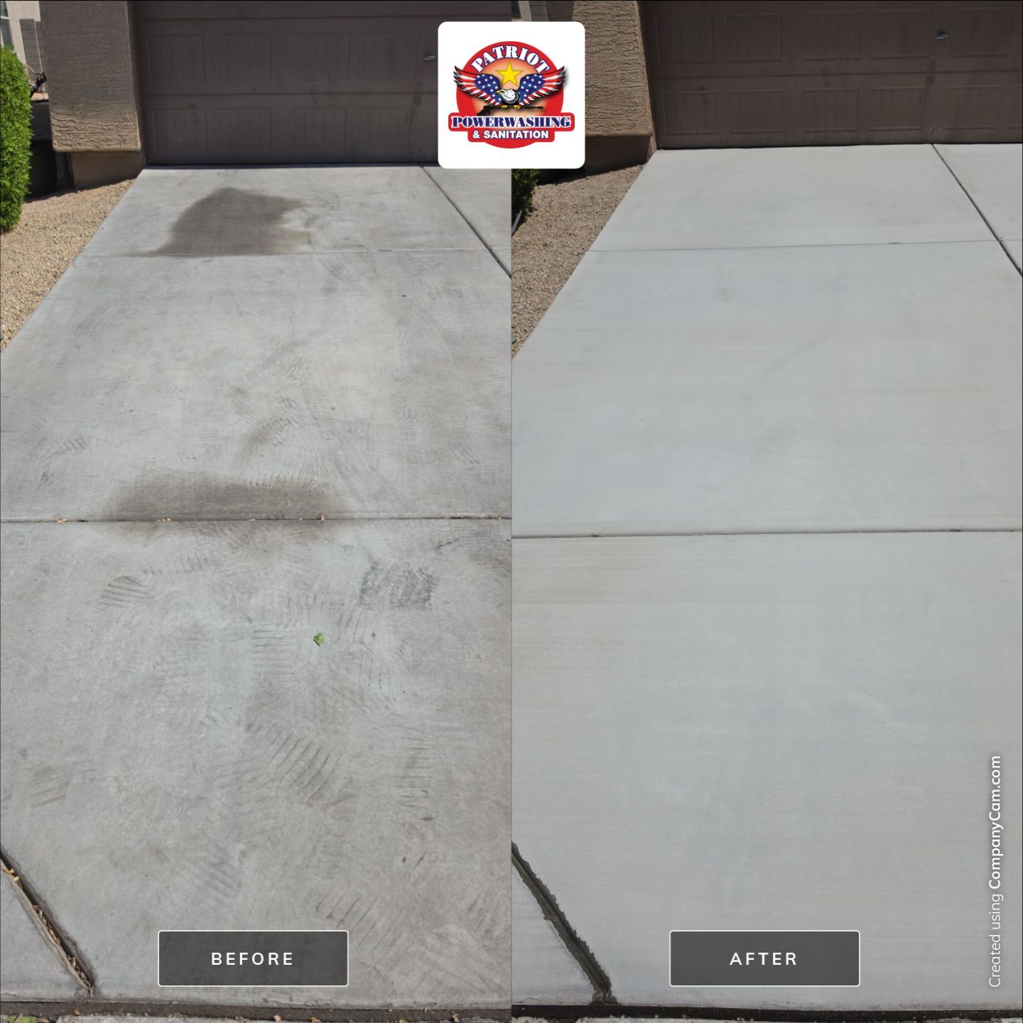 Driveway Oil Stain Removal in Del Rio Ranch, Avondale, AZ 85323 by Patriot Power Washing & Sanitation