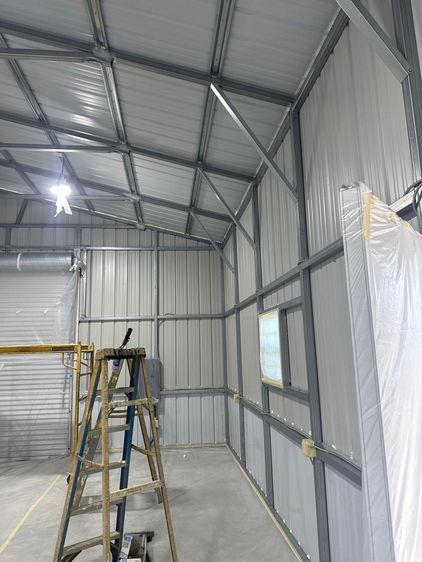 2" close cell foam on this new shop in Lavon Tx by Apex Insulation Solutions