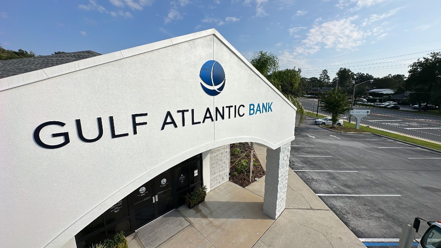 Acrylic lettering for Gulf Atlantic Bank by SignCrafters
