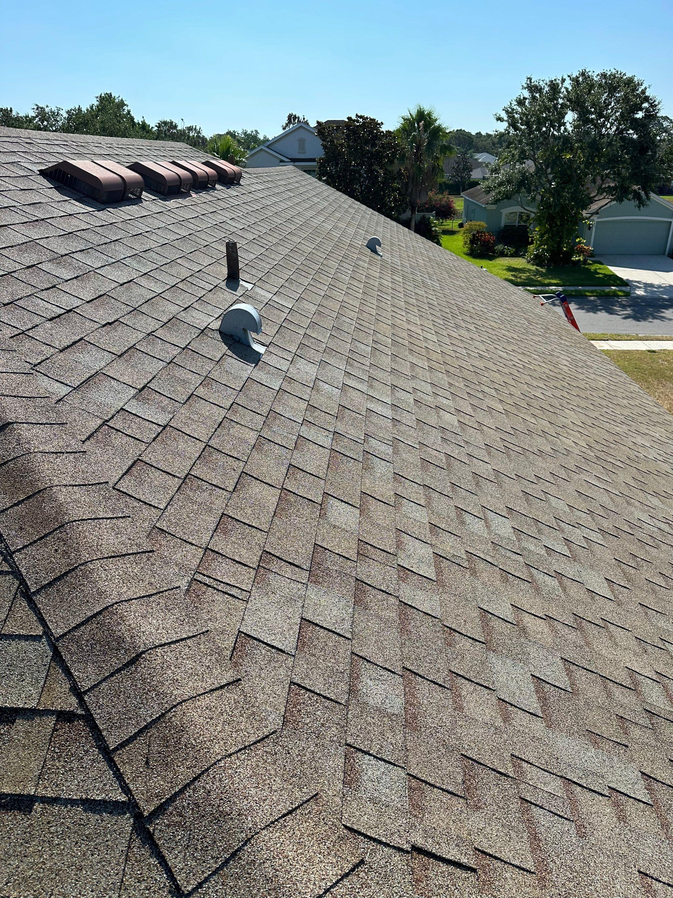 Asphalt Shingle Roof Soft Wash Cleaning & Concrete Pressure Washing in CopperStone Community, Parrish, FL by Sunshine AquaWash
