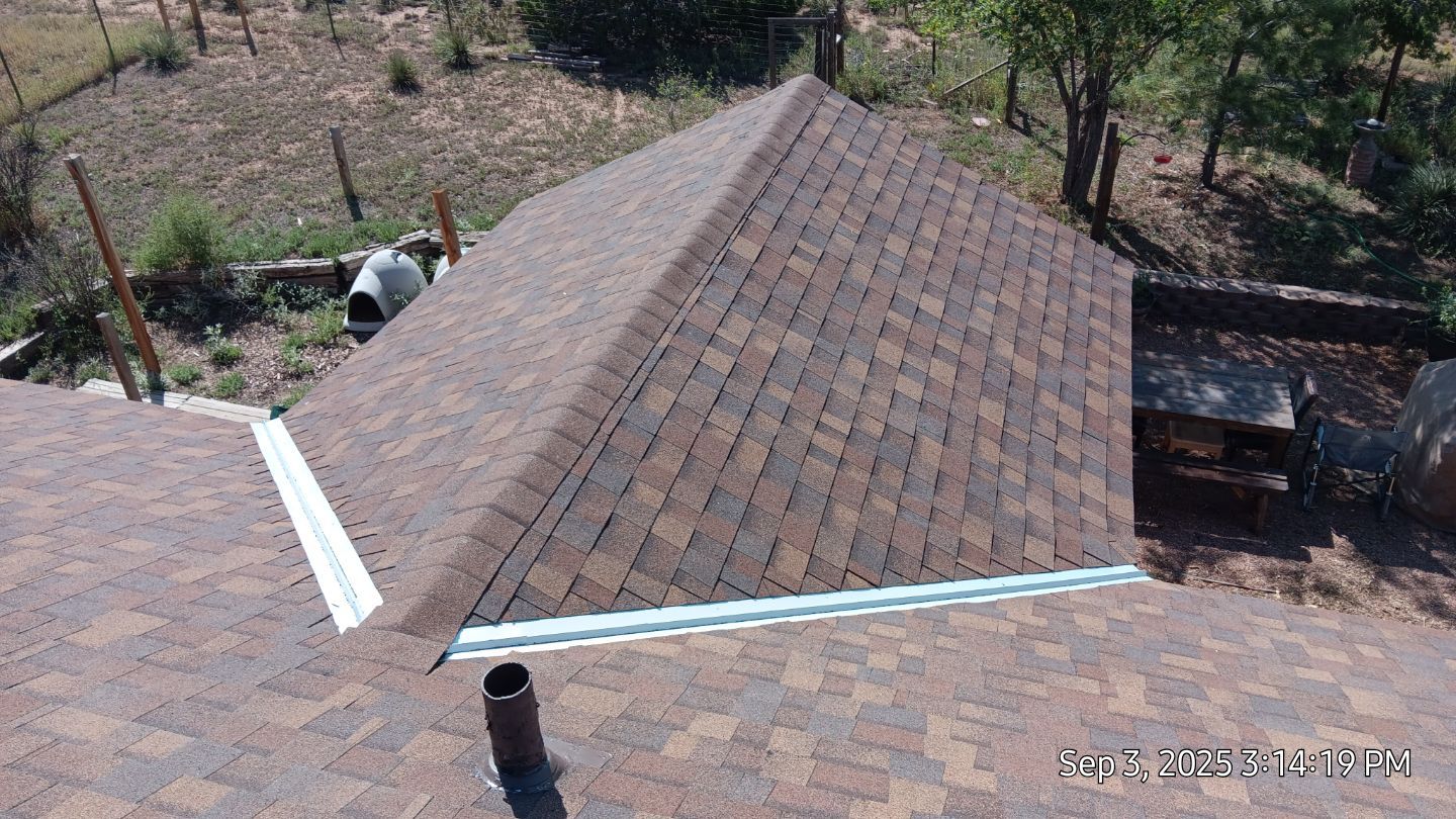 Owens Corning Desert Rose duration shingle roof replacement in Sandia Park by Doyle Roof Masters Inc