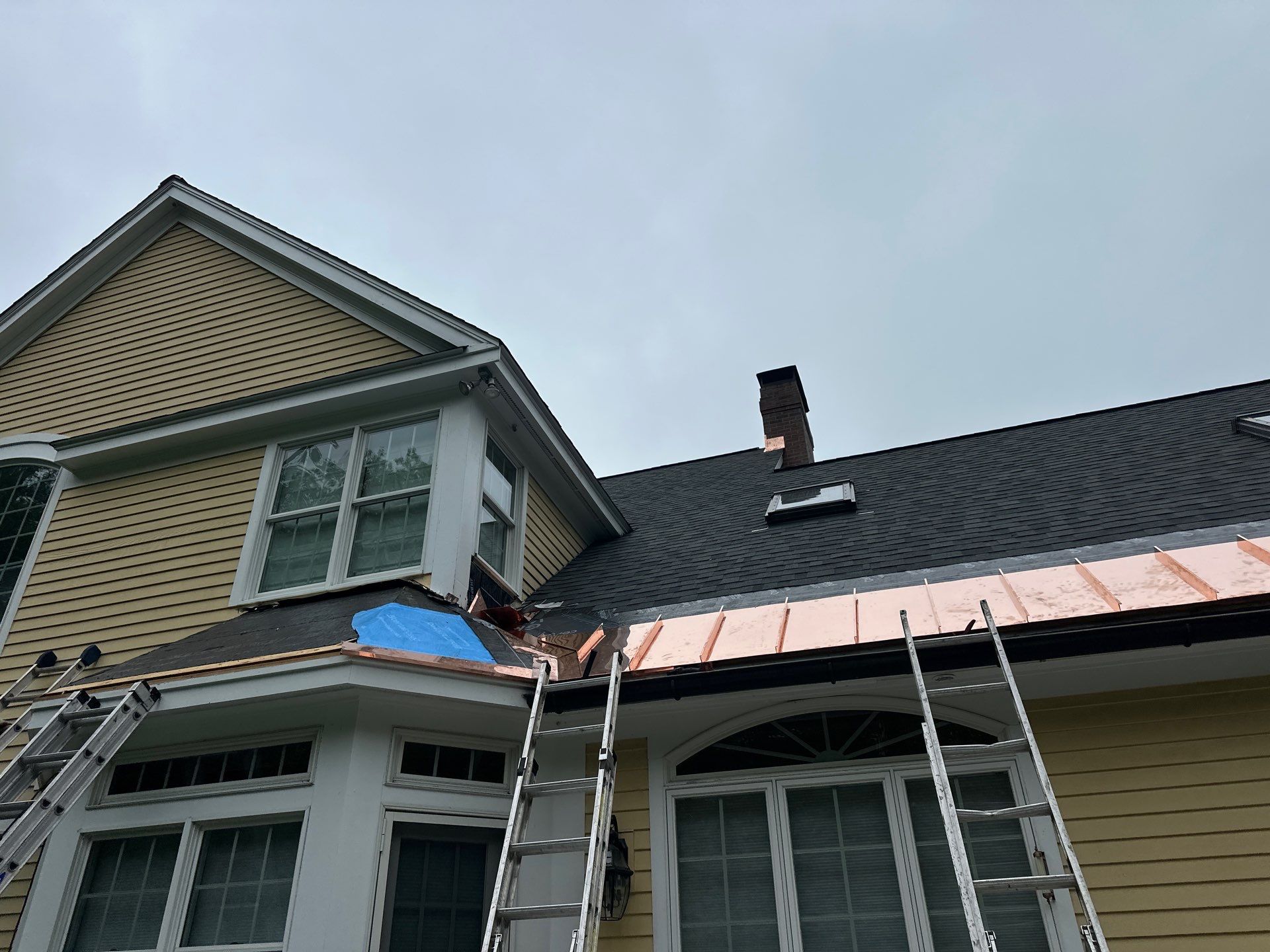 Roof Replacement with Owens Corning Shingles and Copper Flashing by Mighty Dog Roofing of Greater Middlesex County