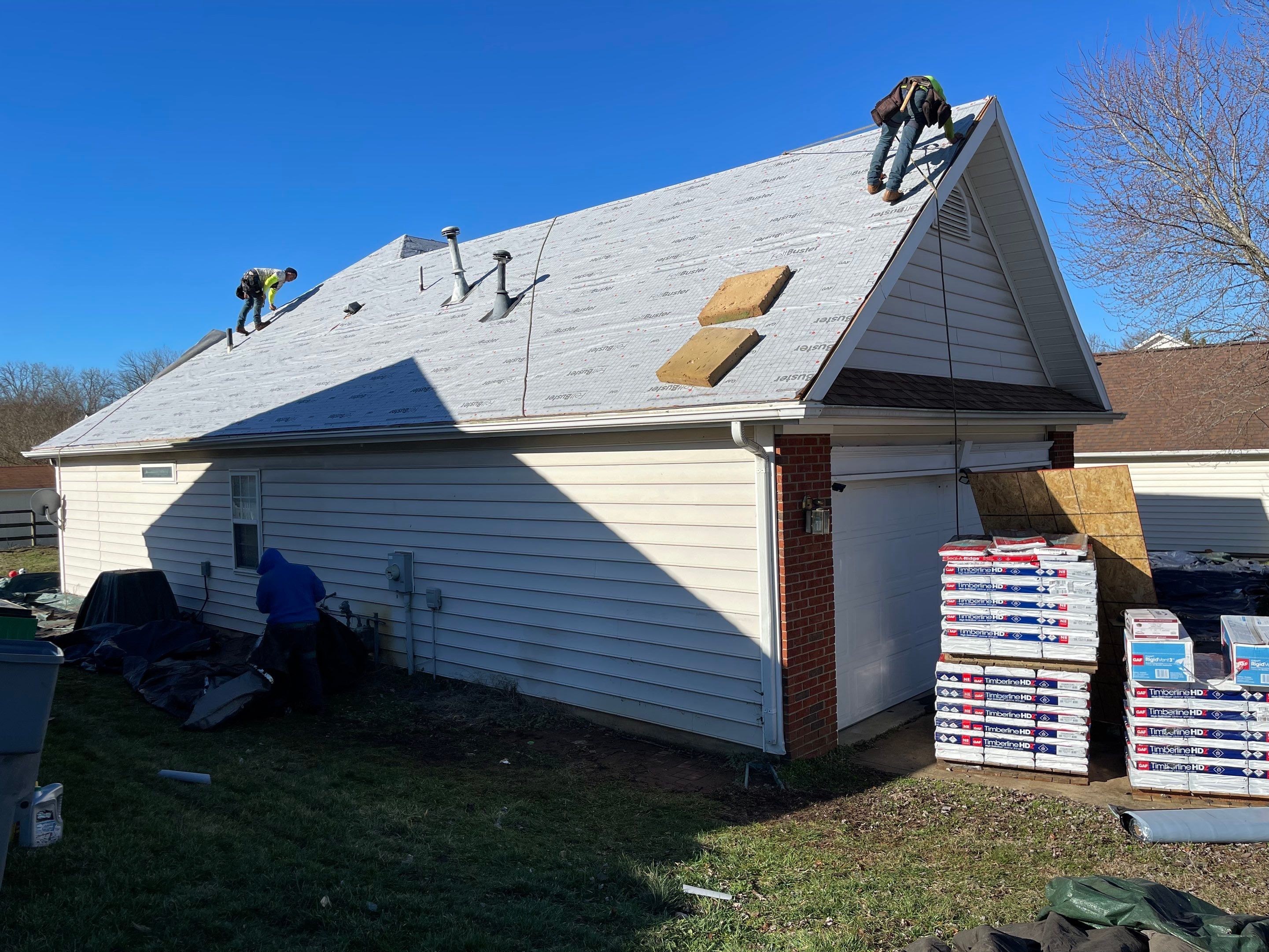 Residential Roofing Installation using GAF Timberline HDZ Charcoal by RISE Roofing & Restoration, LLC