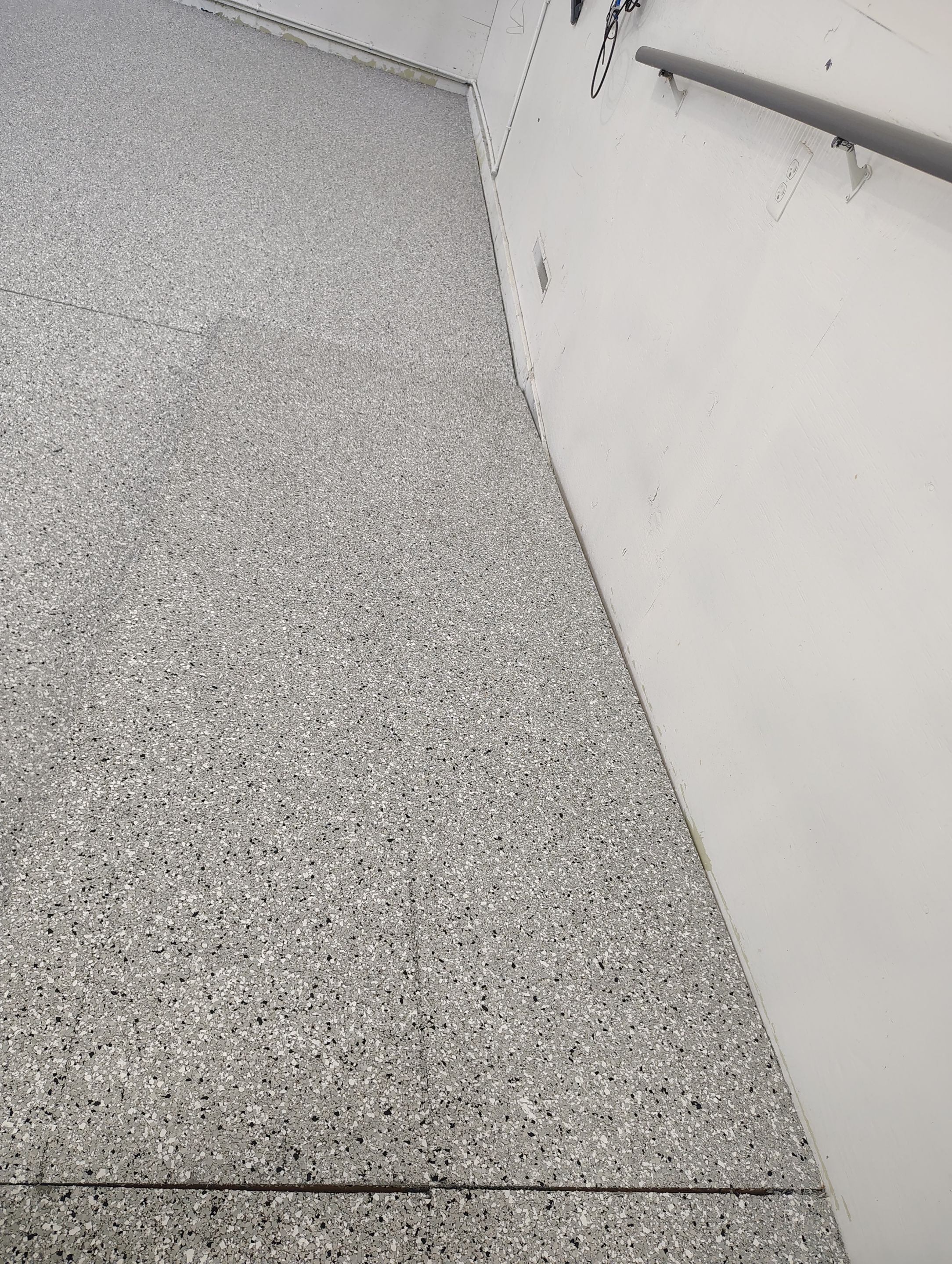Yankton Garage Concrete Coating With Feather Gray Decorative Chips by Select Painting, Coatings & Garage Cabinets
