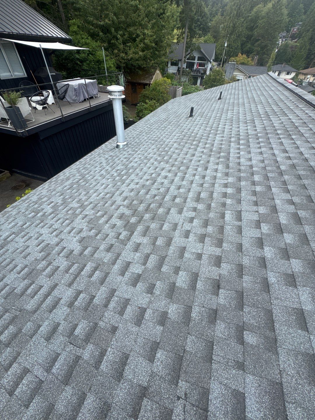 Residential Re-Roof using GAF Timberline HDZ Pewter Grey by Top Notch Roofing Inc