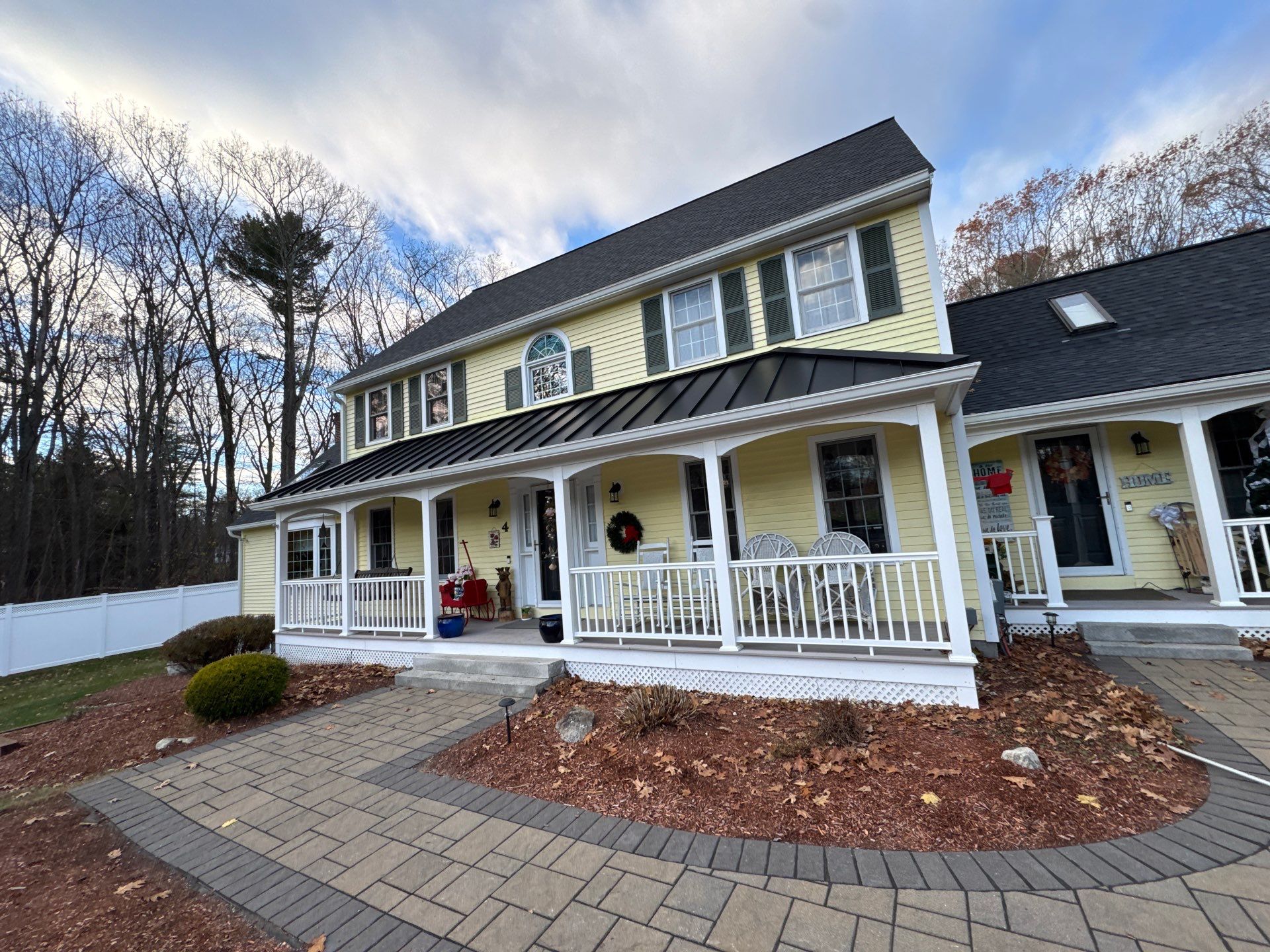 Chelmsford Premium Roof: Onyx Black Shingles with Standing Seam Metal Porch by Mighty Dog Roofing of Greater Middlesex County