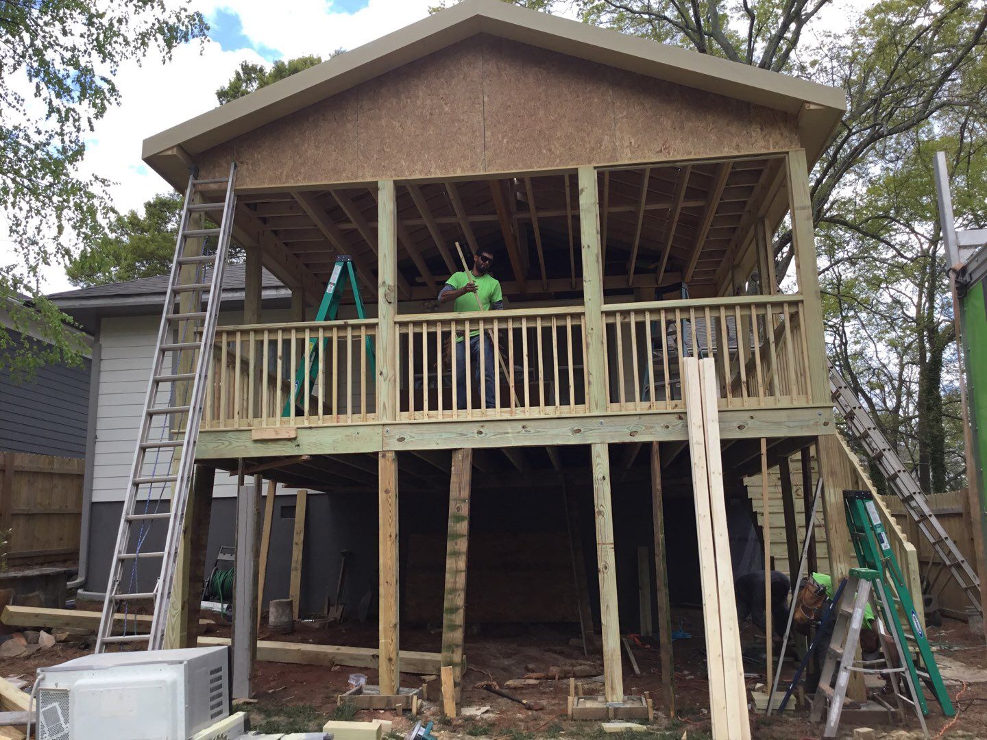 Custom Screened Porch Addition with Vaulted Wood Ceiling in Atlanta by Swift Home Renovations