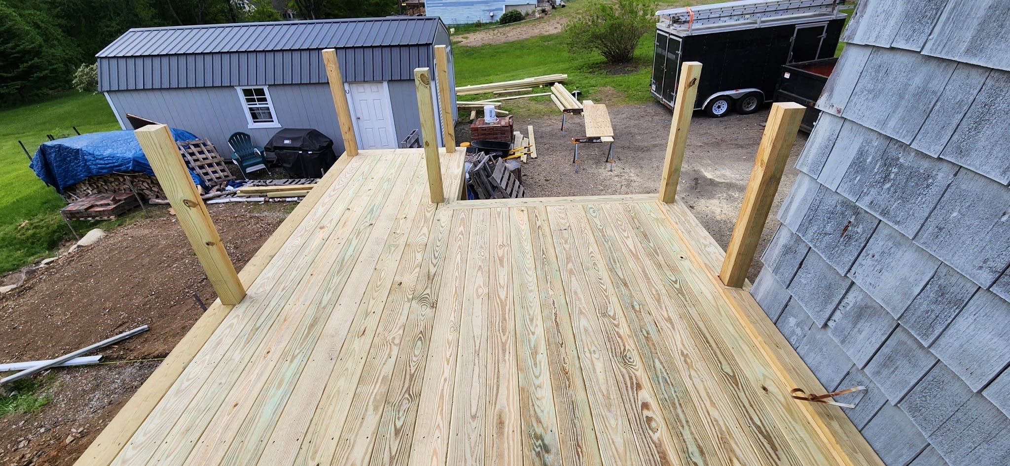 Moultonborough, NH – Pressure-Treated Deck Installation by Tall pine roofing