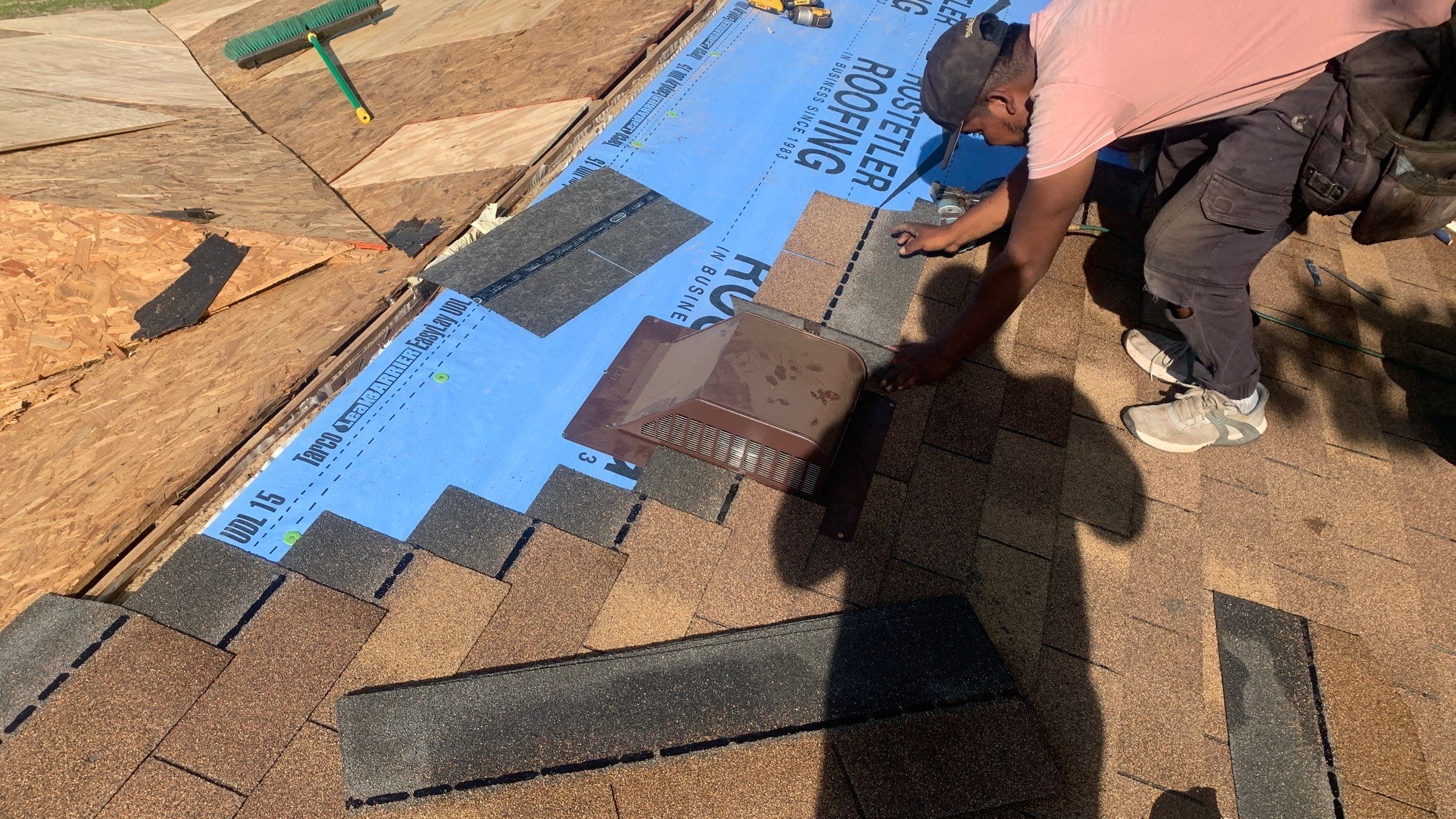 Storm Restoration Reroof: 25 Year 3-Tab Shingle by Hostetler Roofing