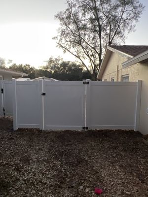 Sarasota, Florida 6 ft. Tall White Vinyl Privacy 