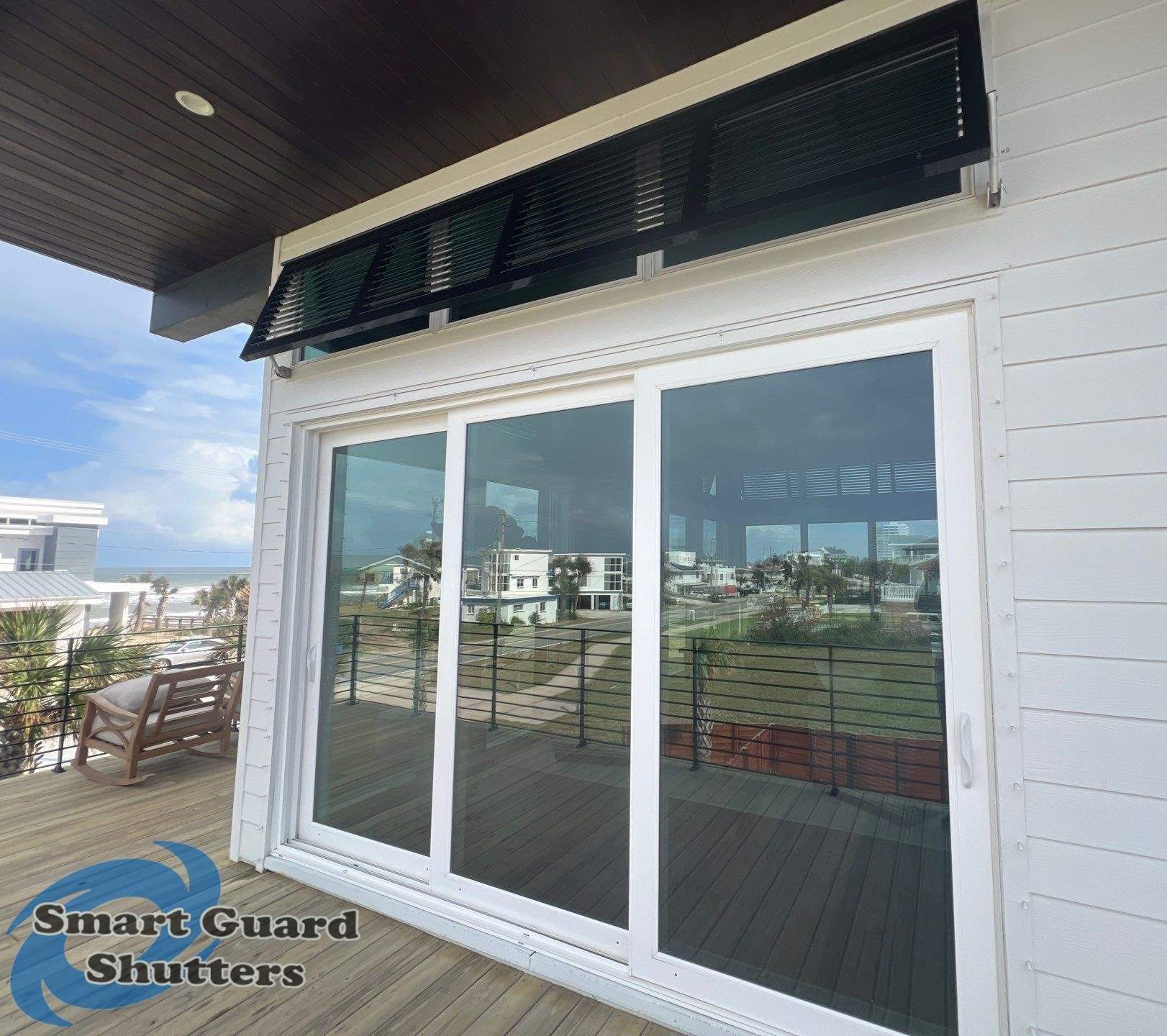  AstroGuard Hurricane Fabric & Impact Bahamas in Jet Black by Smart Guard Shutters