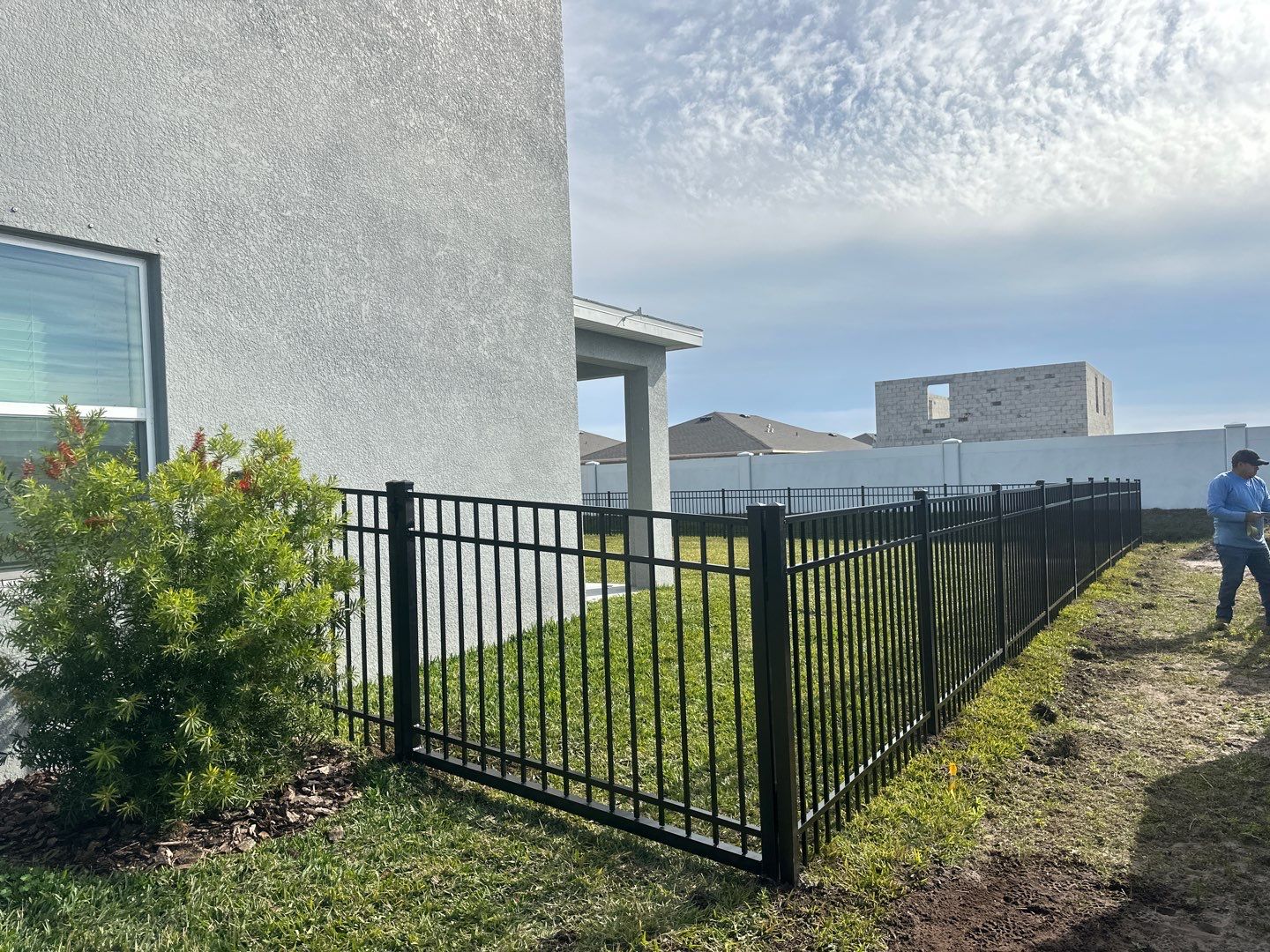 Aluminum Fence Installation using Black 3 Rail Aluminum Fence by Asap fence and gates, LLC