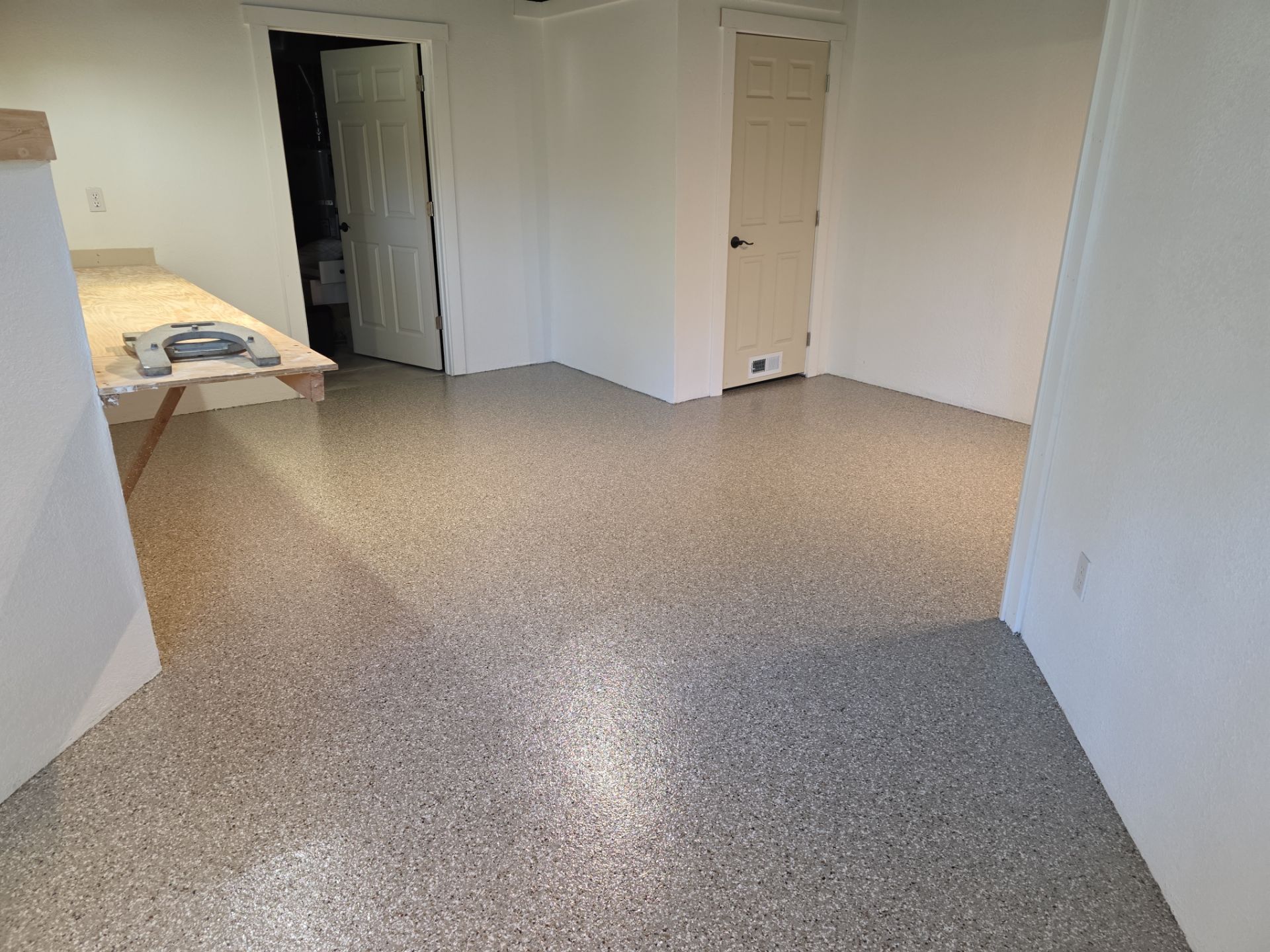 Basement Transformation using Pebble Beach by Croc Coatings, LLC